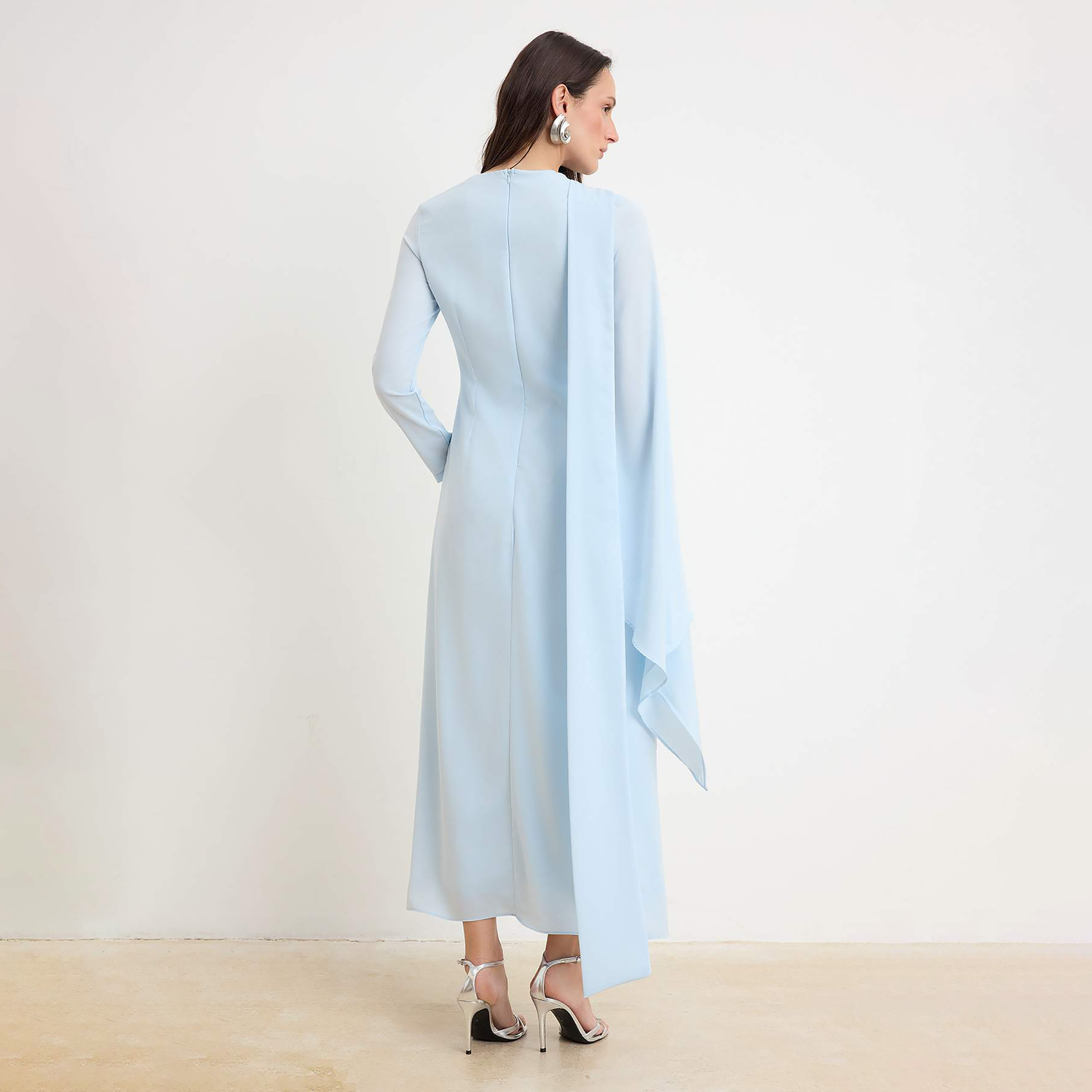 Trendyol Modest Cape Sleeve Evening Women's Maxi Dress-women-clothing-dresses-image-3