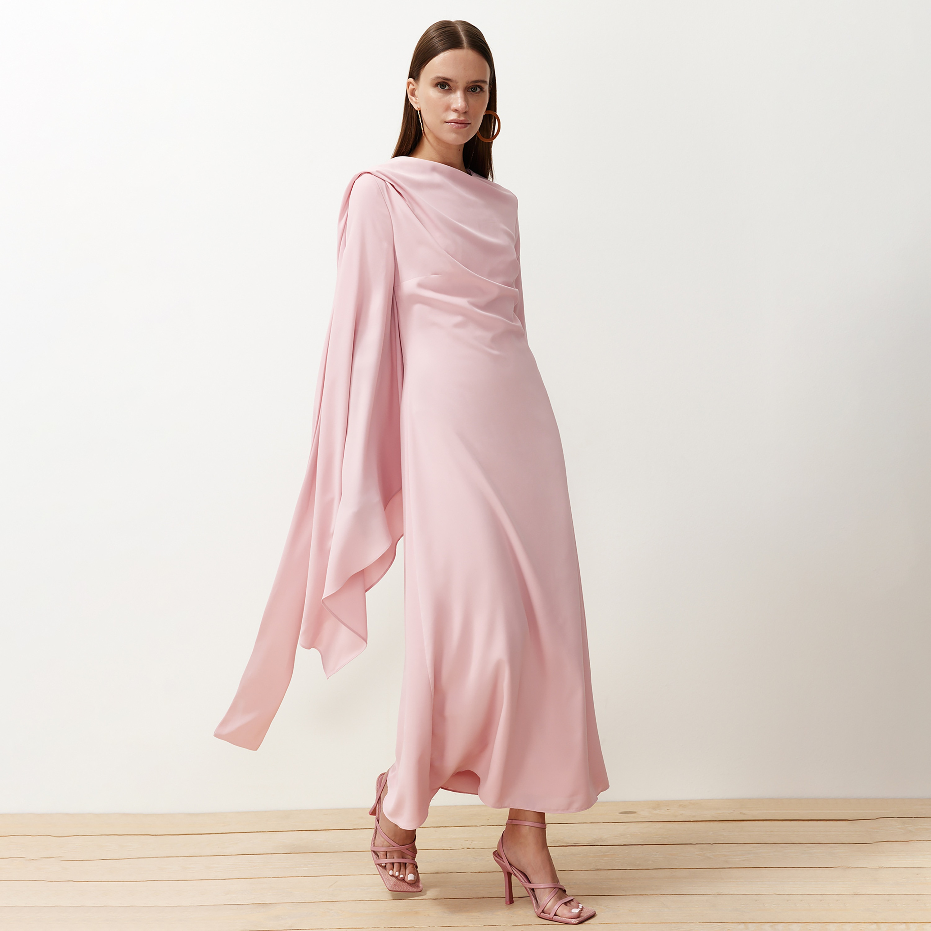 فستان سهرة نسائي ماكسي محتشم بأكمام واسعة-women-clothing-dresses-image-2