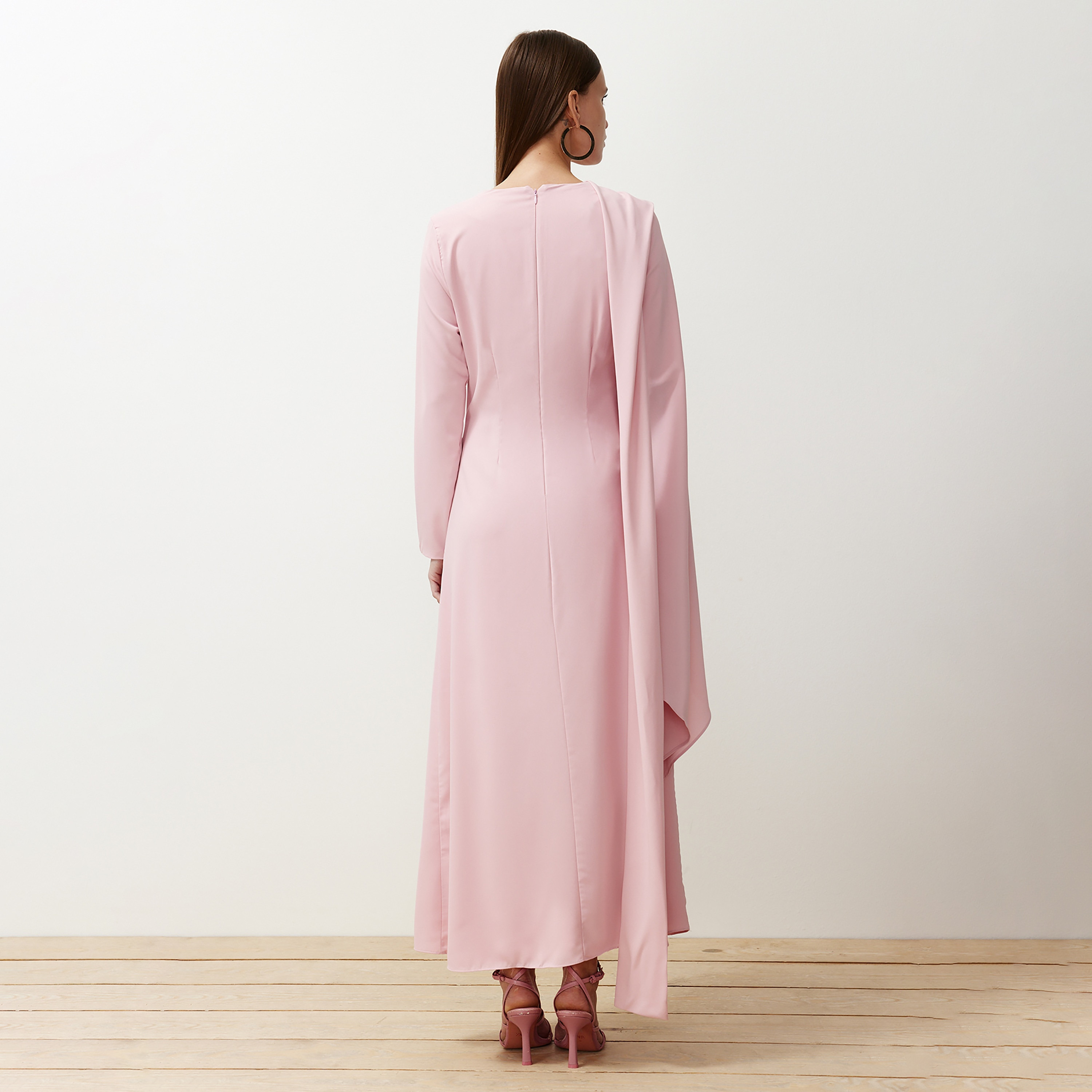 فستان سهرة نسائي ماكسي محتشم بأكمام واسعة-women-clothing-dresses-image-3