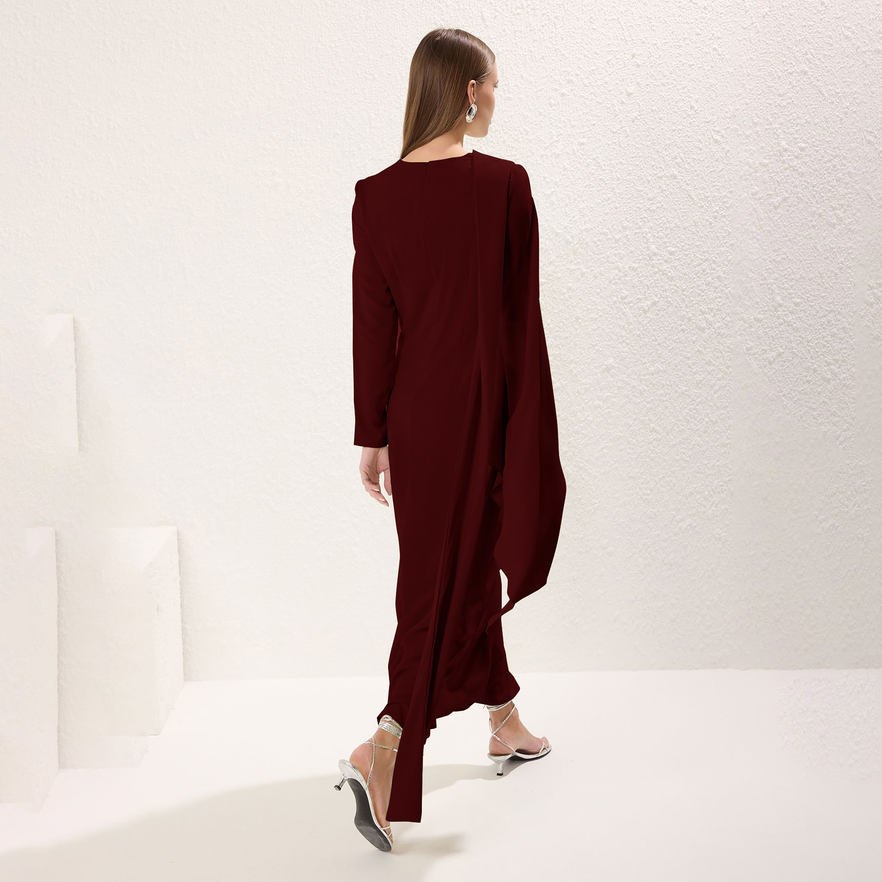 فستان سهرة نسائي ماكسي محتشم بأكمام واسعة-women-clothing-dresses-image-3