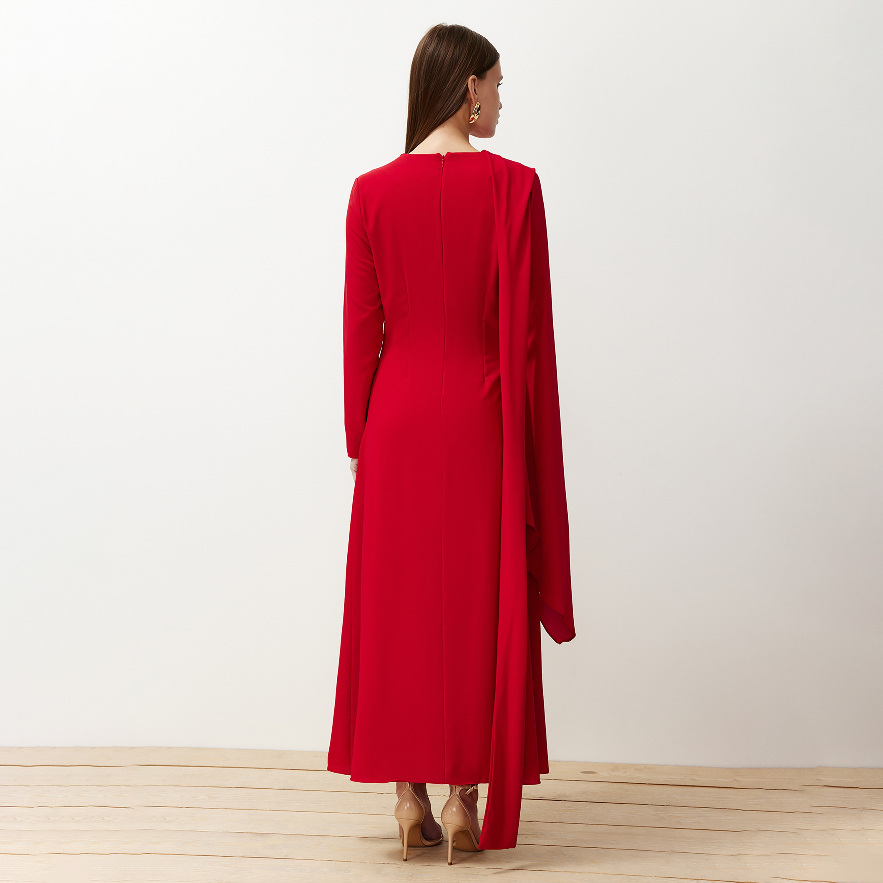 فستان سهرة نسائي ماكسي محتشم بأكمام واسعة-women-clothing-dresses-image-3