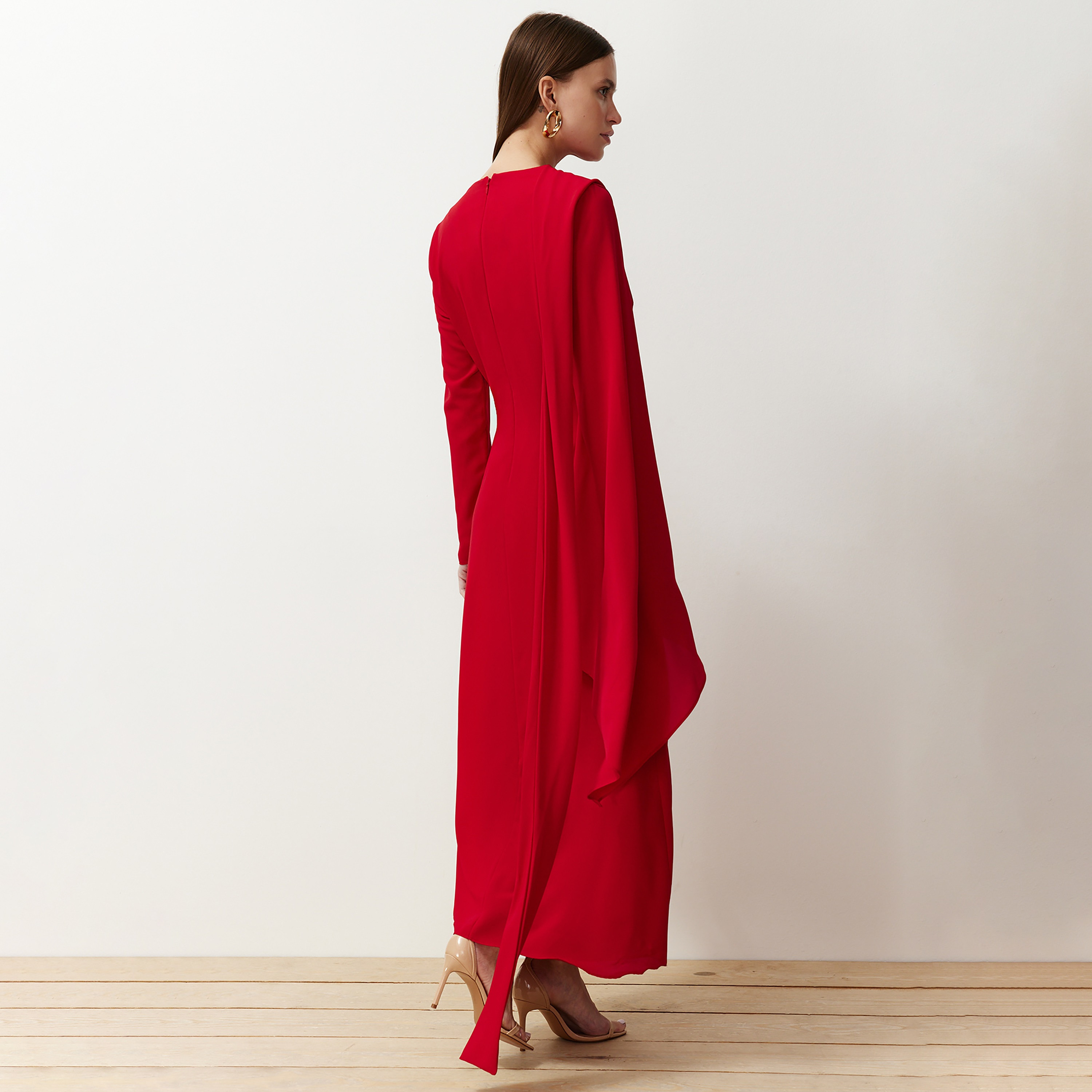 فستان سهرة نسائي ماكسي محتشم بأكمام واسعة-women-clothing-dresses-image-4