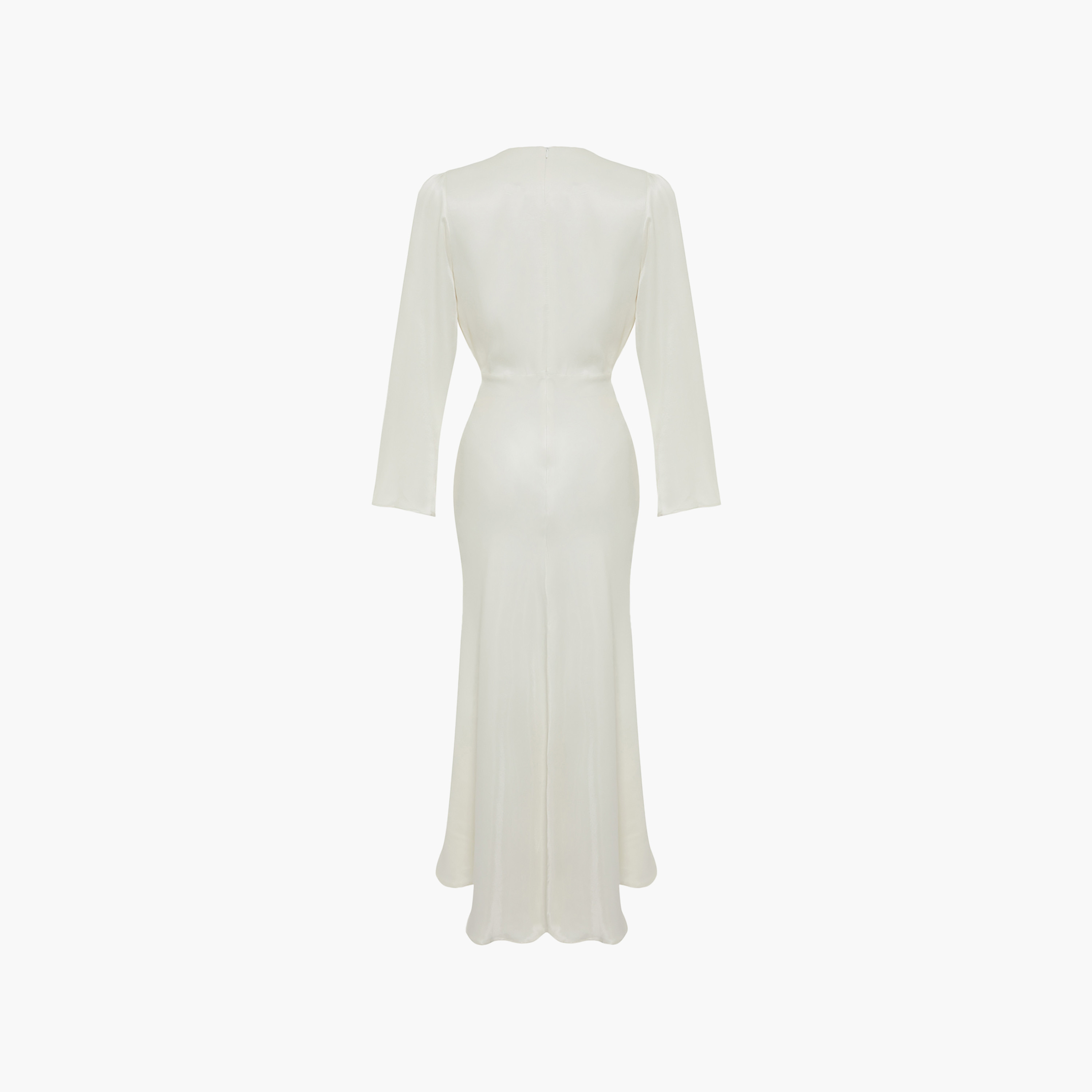 Modest White 3D Flower Detail Satin Trumpet Evening Women's Maxi Dress-women-clothing-dresses-image-7