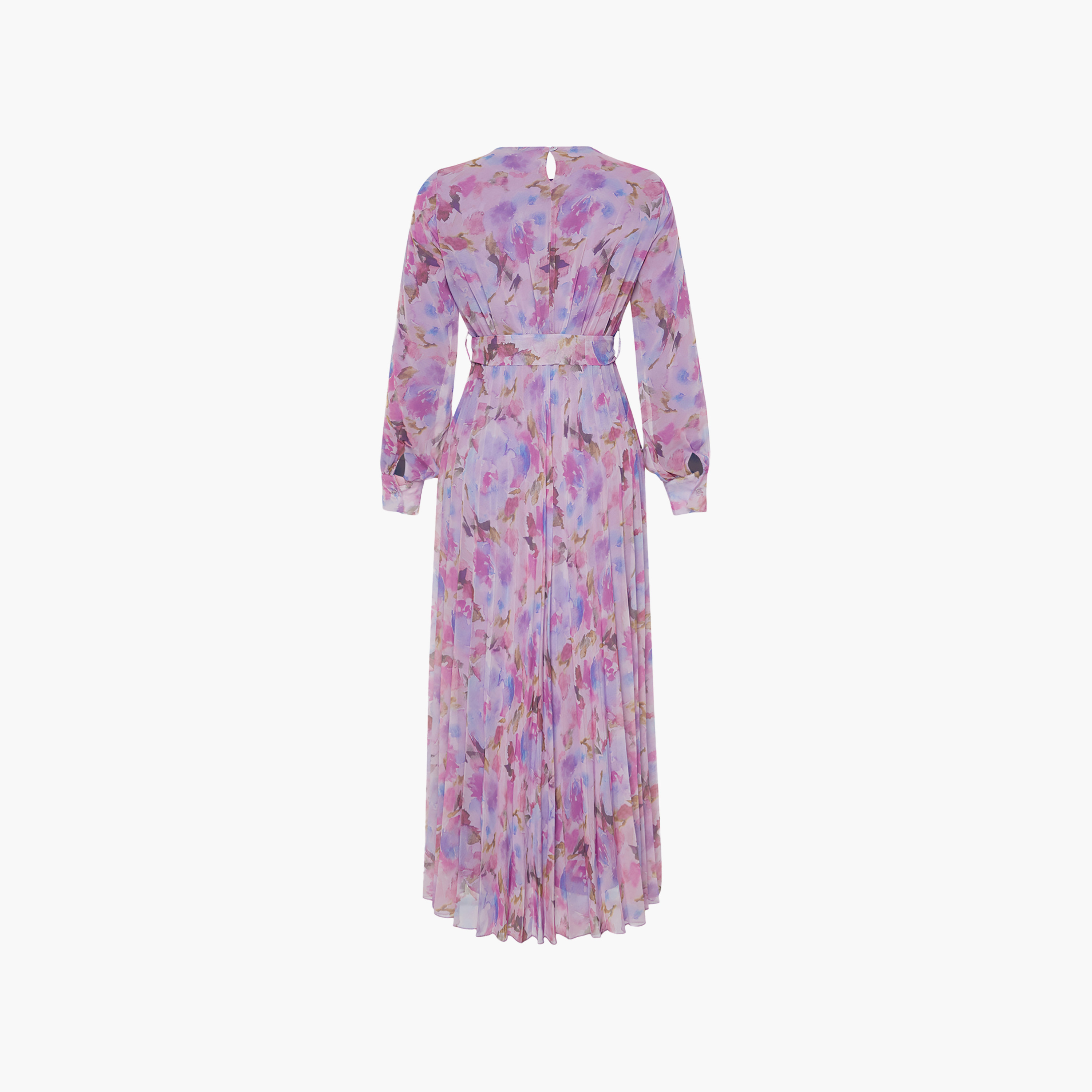 Trendyol Modest Multicolor Abstract Floral Chiffon Bishop Sleeves Fit & Flared Women's Maxi Dress-women-clothing-dresses-image-6