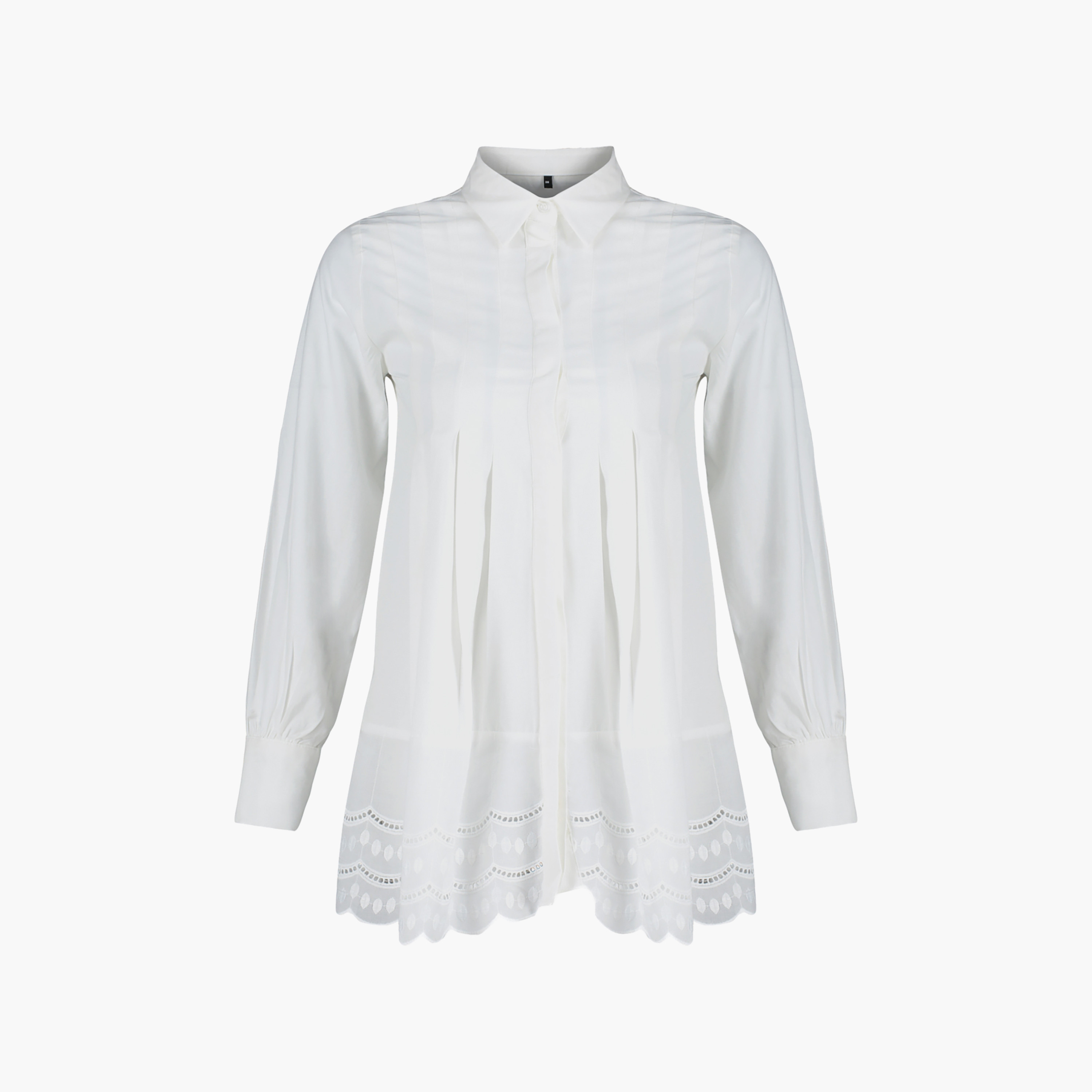 قميص بليسيه حريمي محتشم أبيض بياقة من ترينديول-women-clothing-shirtsandblouses-shirts-image-6