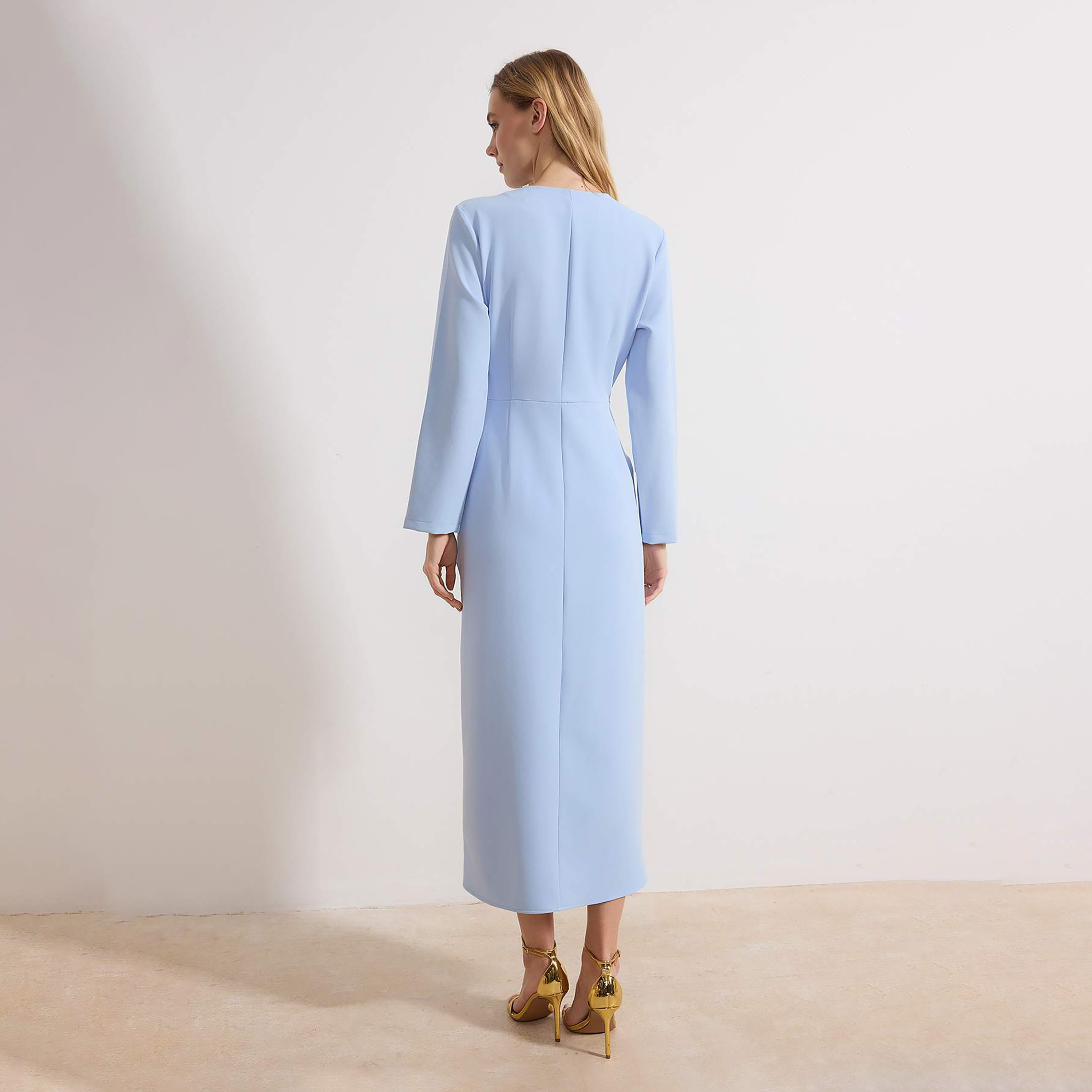 Modest Blue Women's Midi Dress-women-clothing-dresses-image-3