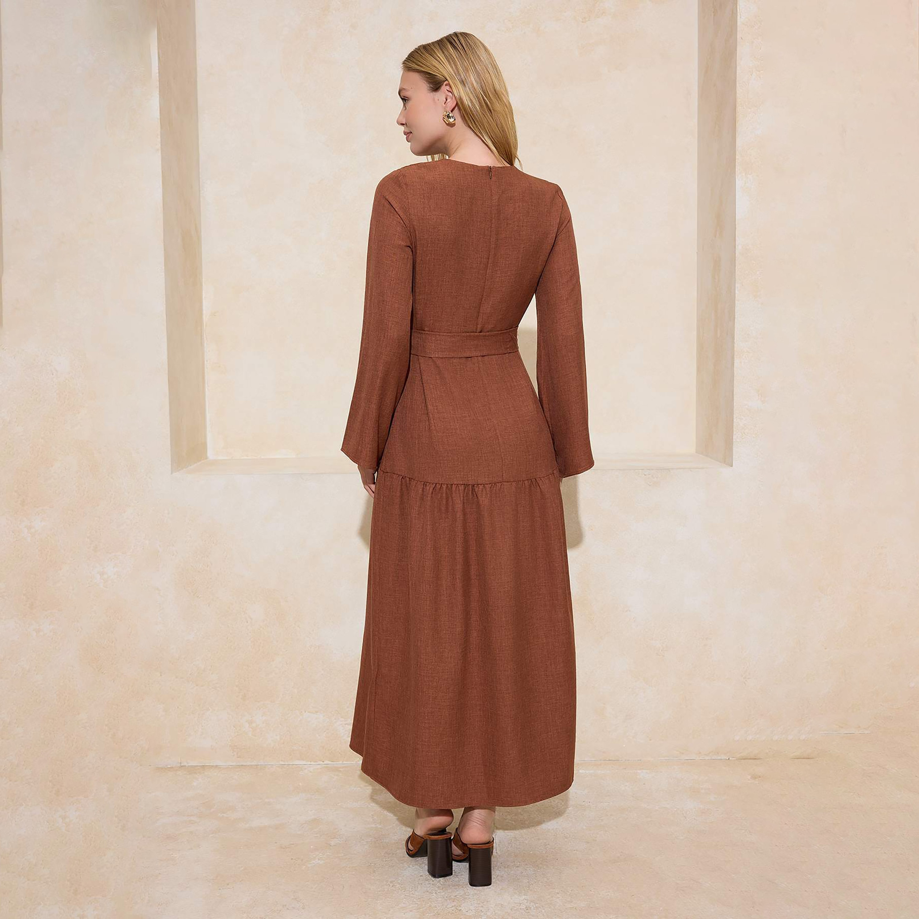 فستان ماكسي نسائي محتشم متعدد الطبقات-women-clothing-dresses-image-3