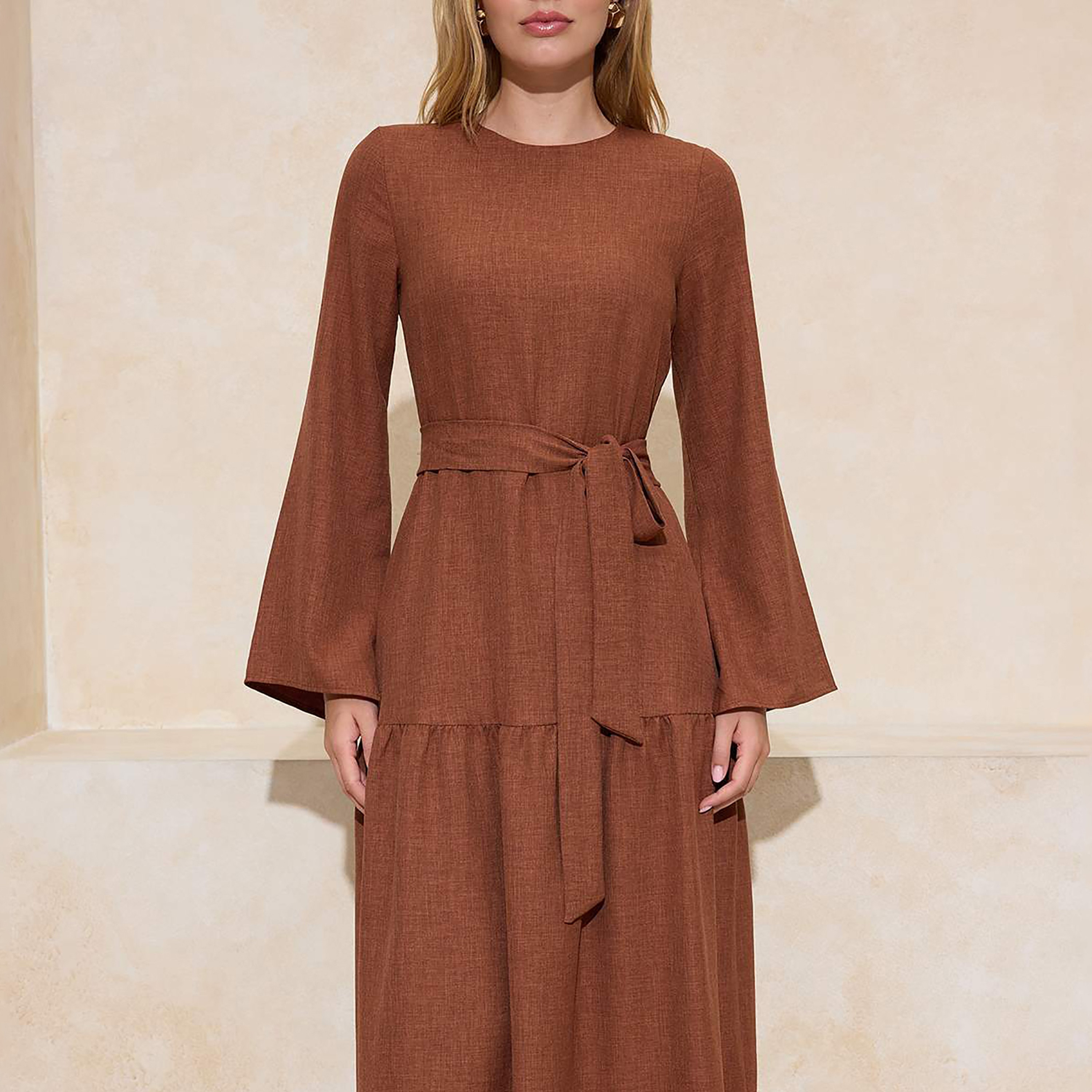 فستان ماكسي نسائي محتشم متعدد الطبقات-women-clothing-dresses-image-4