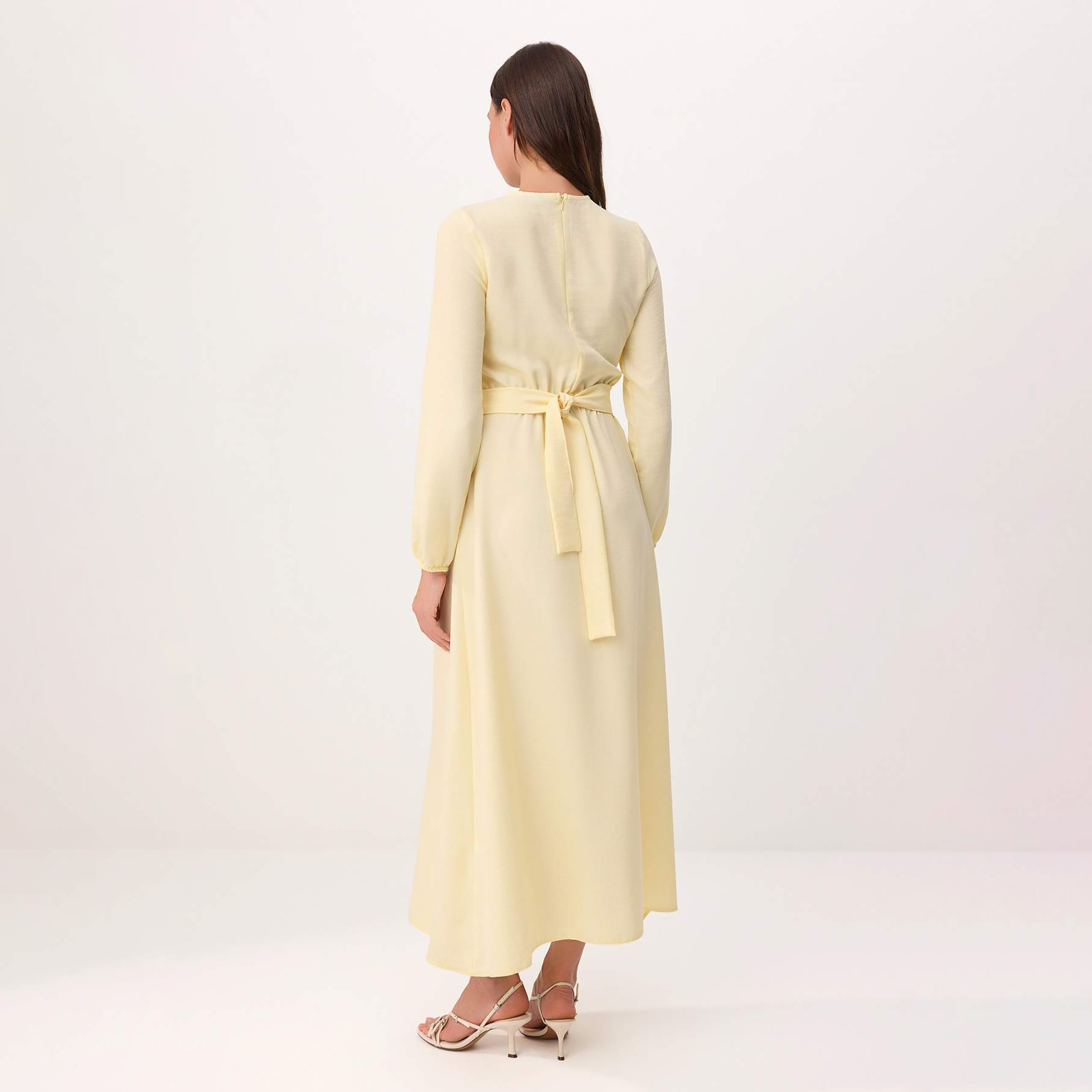 فستان ماكسي حريمي محتشم بأساور مطاطية من ترينديول-women-clothing-dresses-image-3