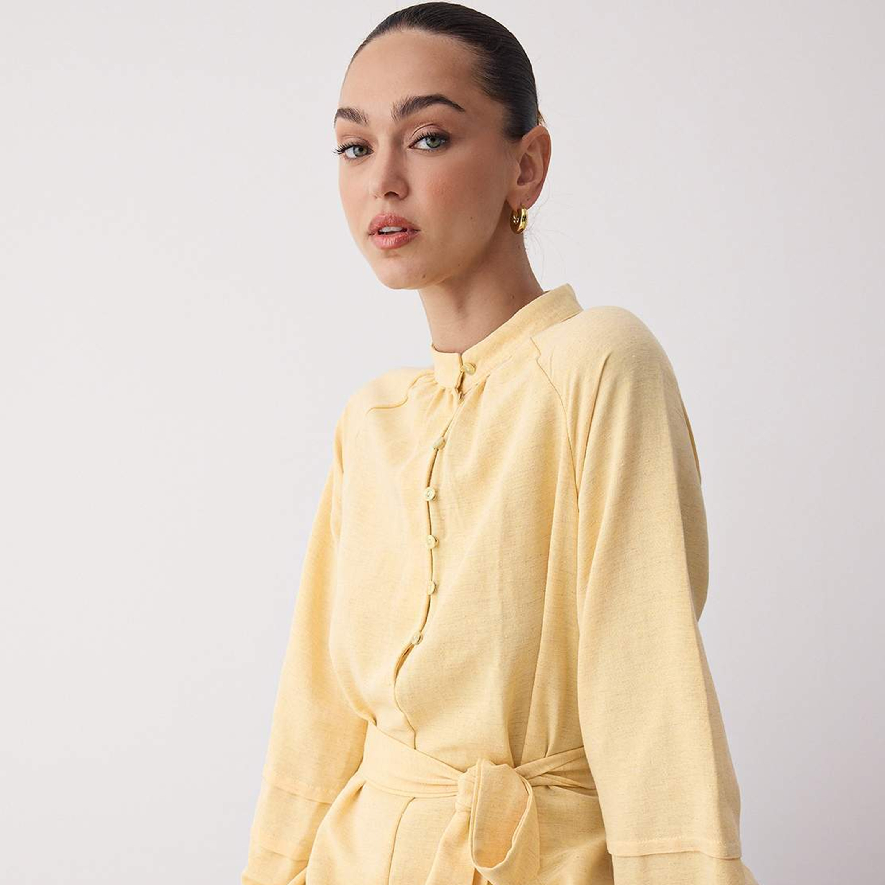 فستان ماكسي حريمي محتشم بياقة ستاند وأكمام رجلان من ترينديول-women-clothing-dresses-image-4