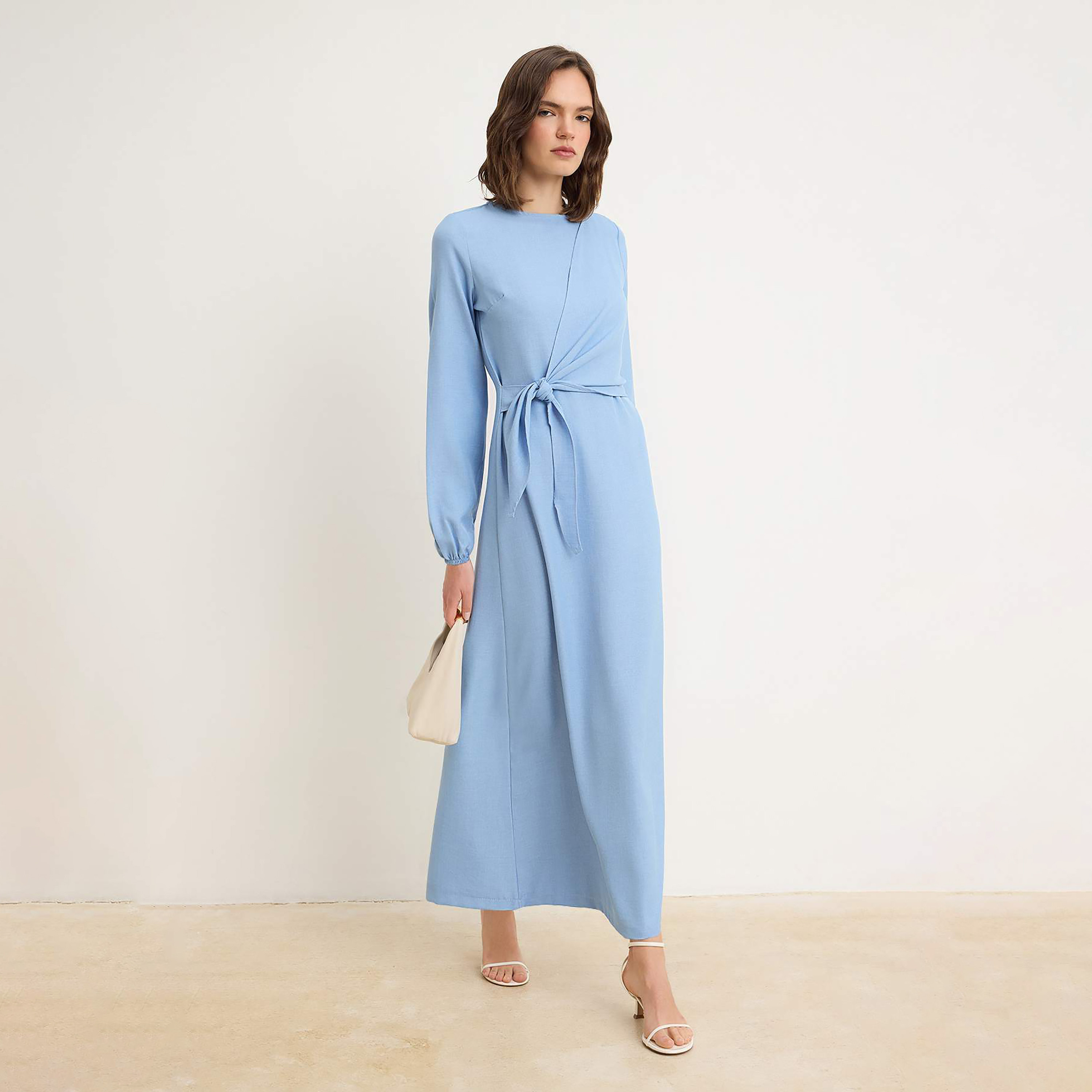 Trendyol Modest Elasticated Cuff Sleeves Sheath Women's Maxi Dress-women-clothing-dresses-image-1