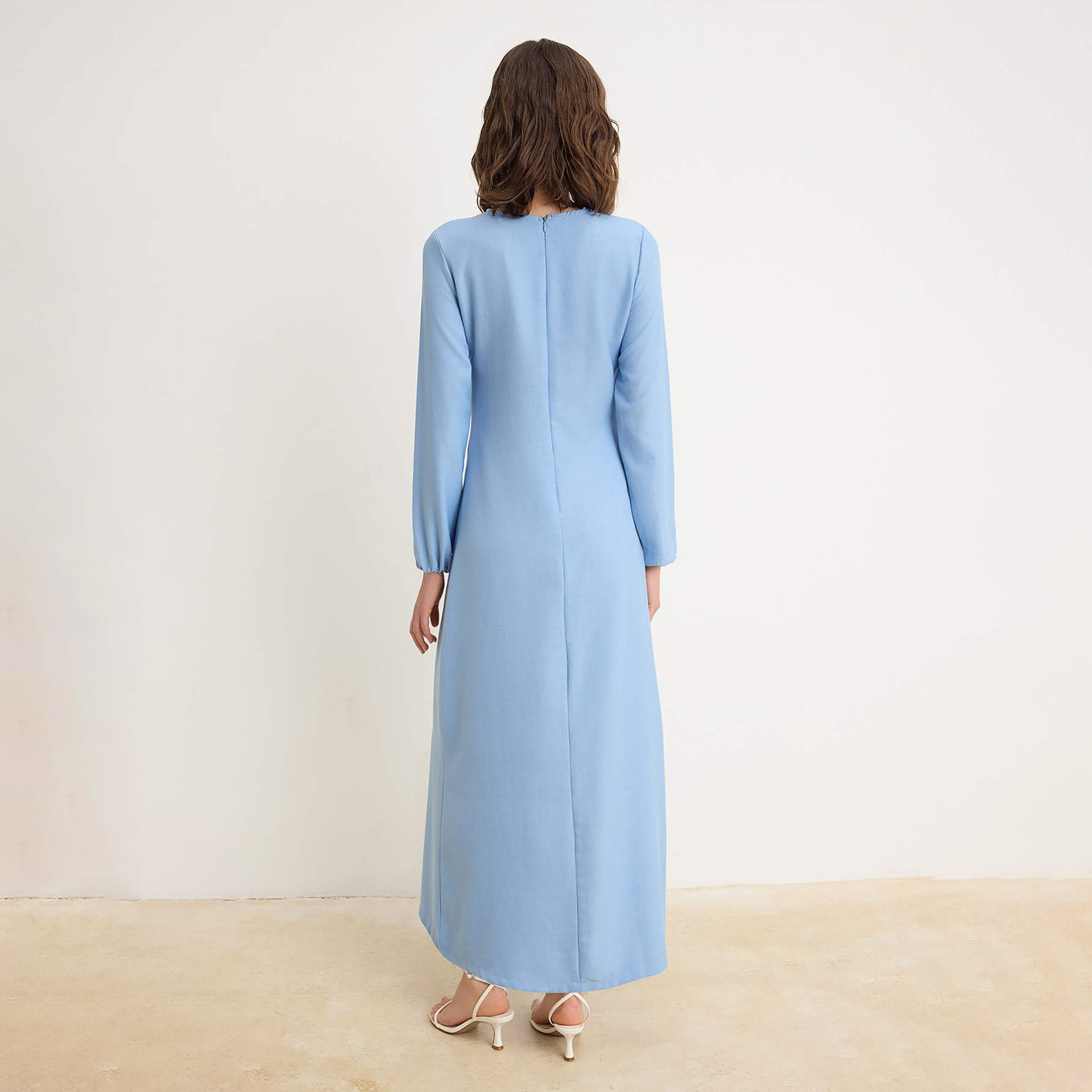 Trendyol Modest Elasticated Cuff Sleeves Sheath Women's Maxi Dress-women-clothing-dresses-image-3
