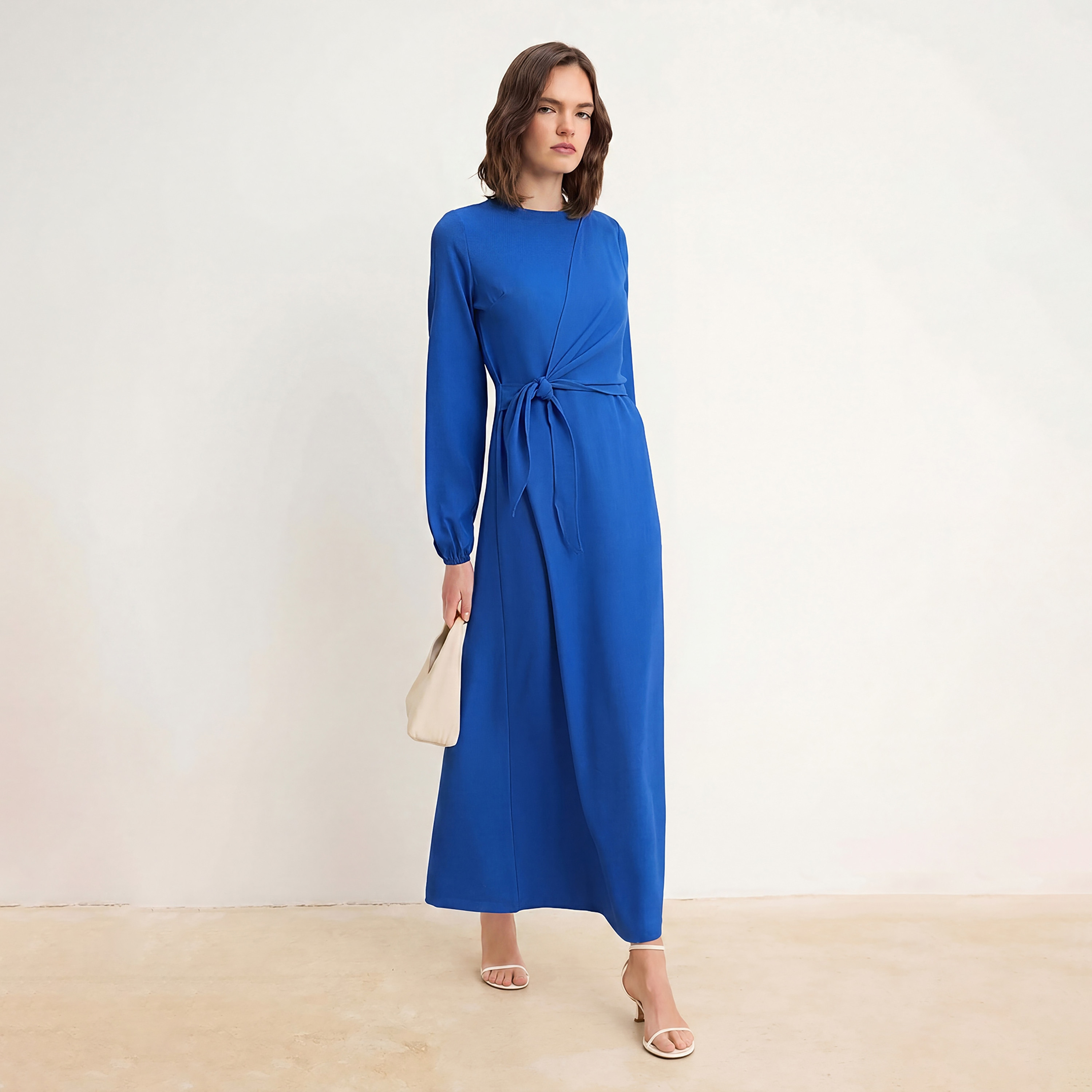 Trendyol Modest Elasticated Cuff Sleeves Sheath Women's Maxi Dress-women-clothing-dresses-image-1