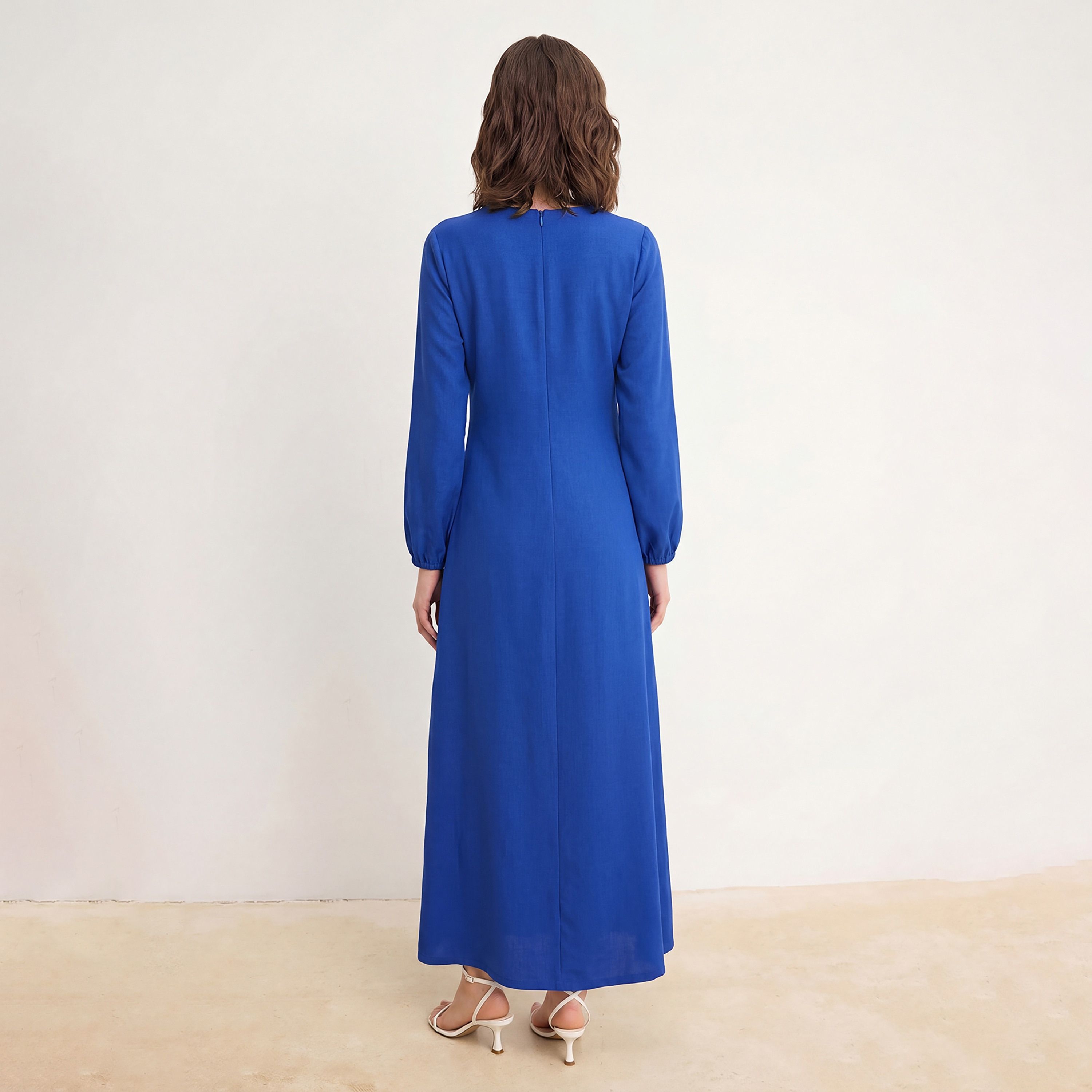 Trendyol Modest Elasticated Cuff Sleeves Sheath Women's Maxi Dress-women-clothing-dresses-image-3
