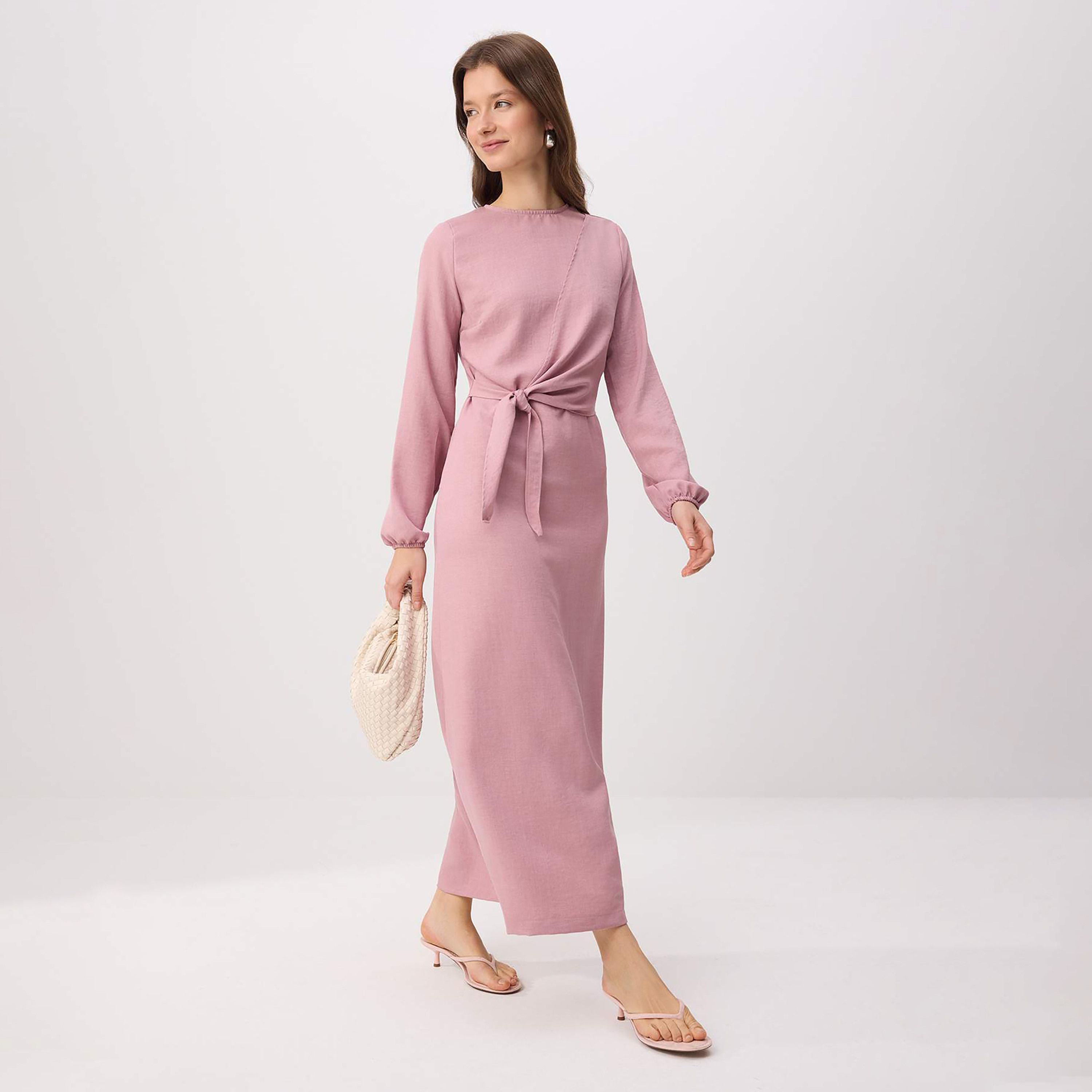 Trendyol Modest Elasticated Cuff Sleeves Sheath Women's Maxi Dress-women-clothing-dresses-image-1