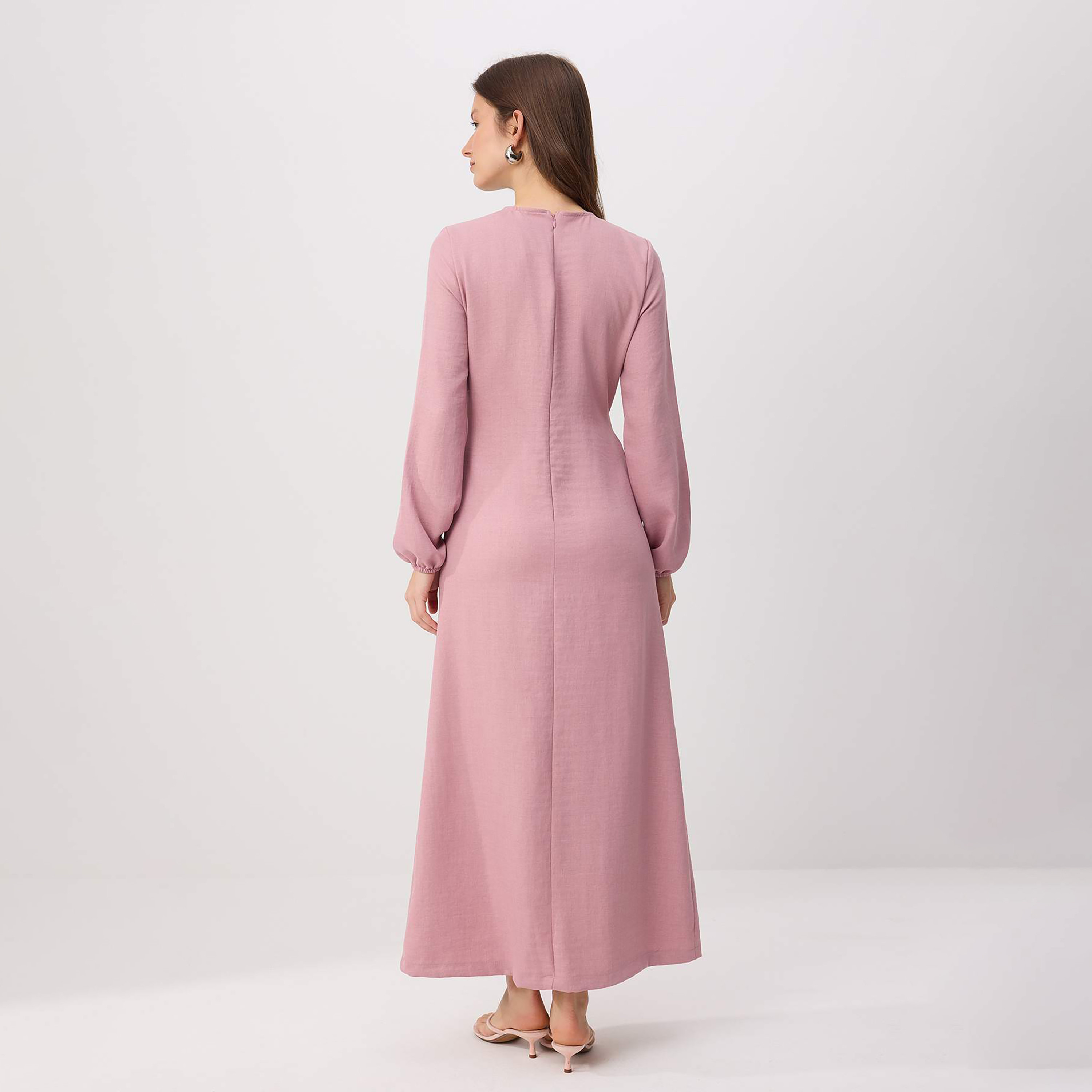 Trendyol Modest Elasticated Cuff Sleeves Sheath Women's Maxi Dress-women-clothing-dresses-image-3