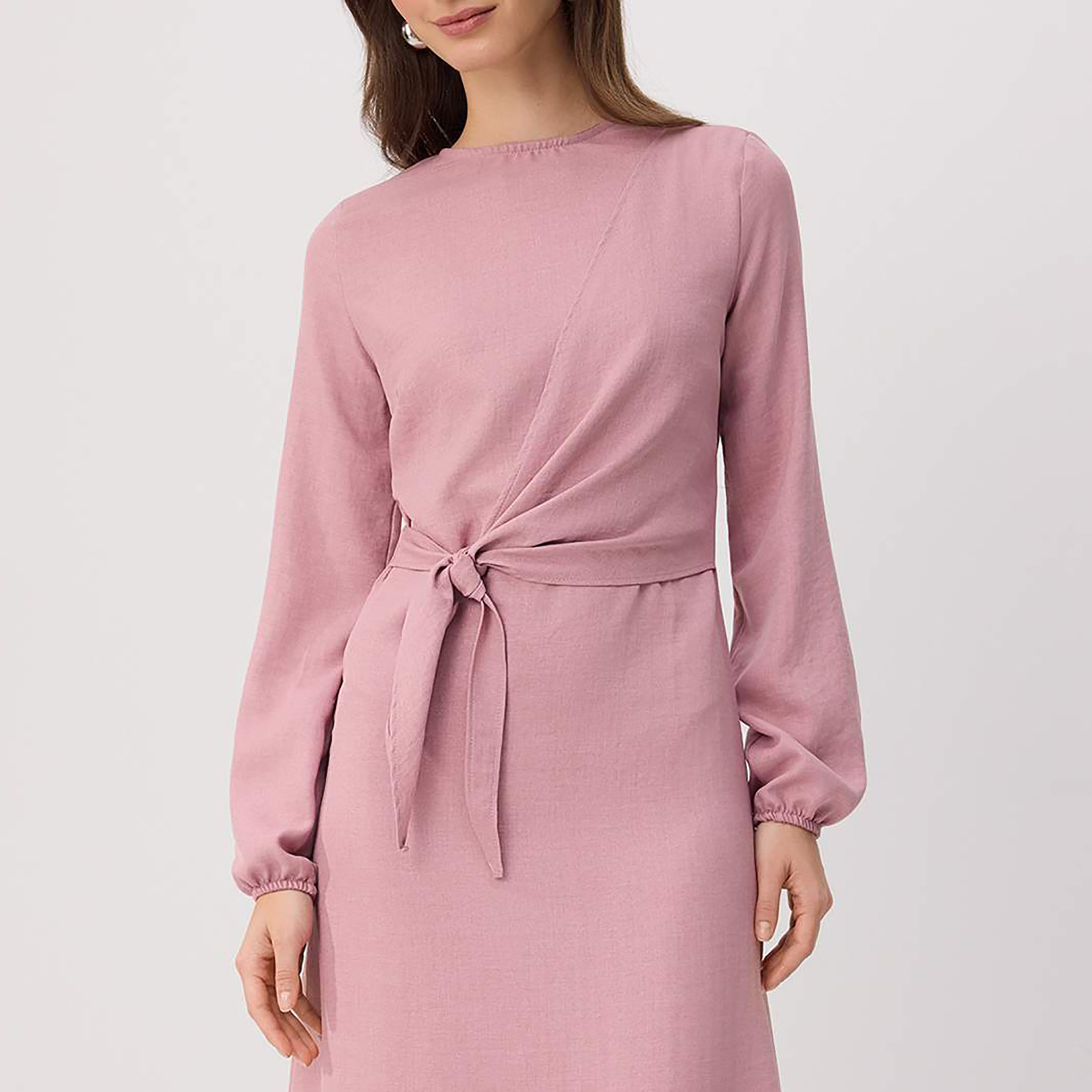 Trendyol Modest Elasticated Cuff Sleeves Sheath Women's Maxi Dress-women-clothing-dresses-image-4