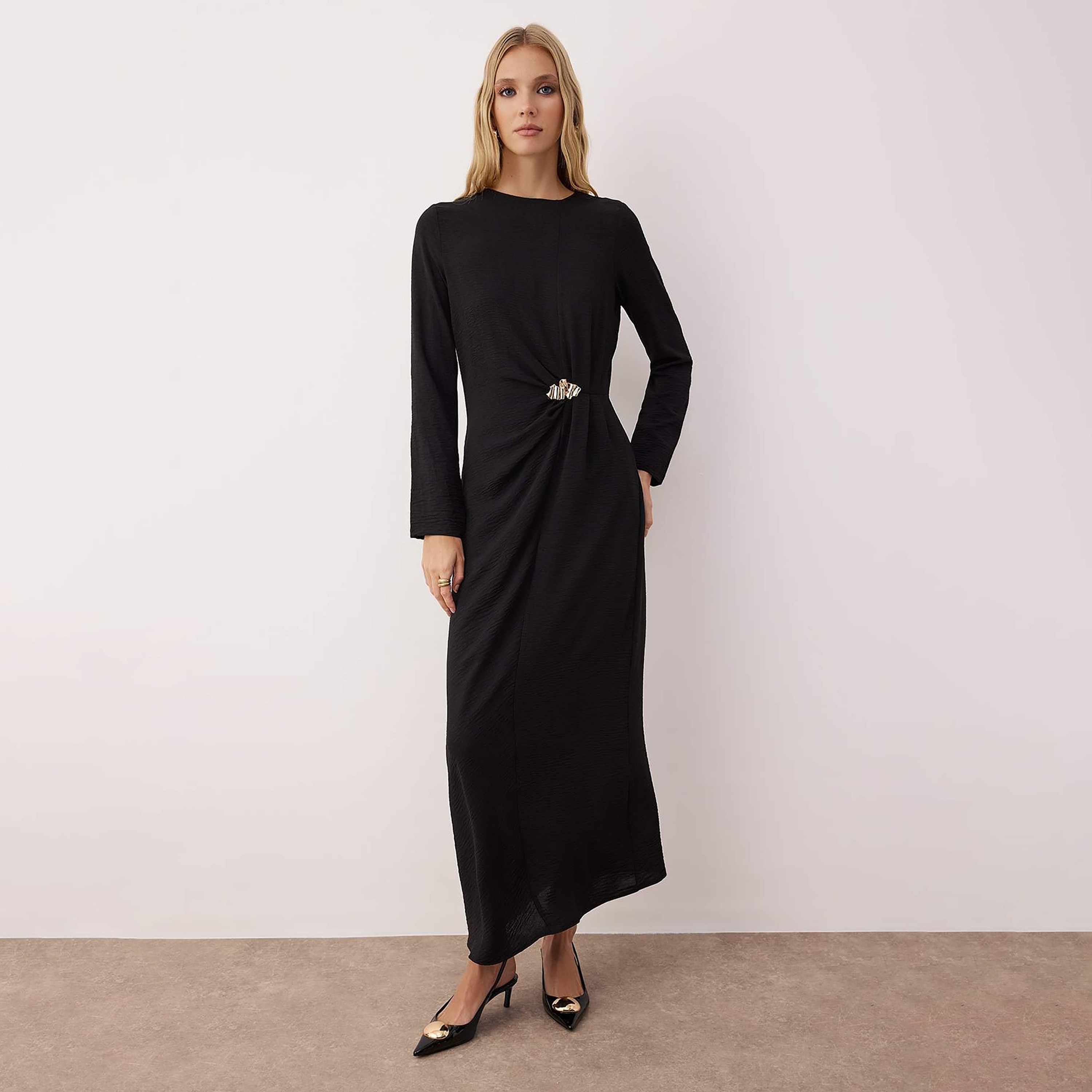 Modest Aerobin Fitted Sleeves Sheath Evening Women's Maxi Dress-women-clothing-dresses-image-1