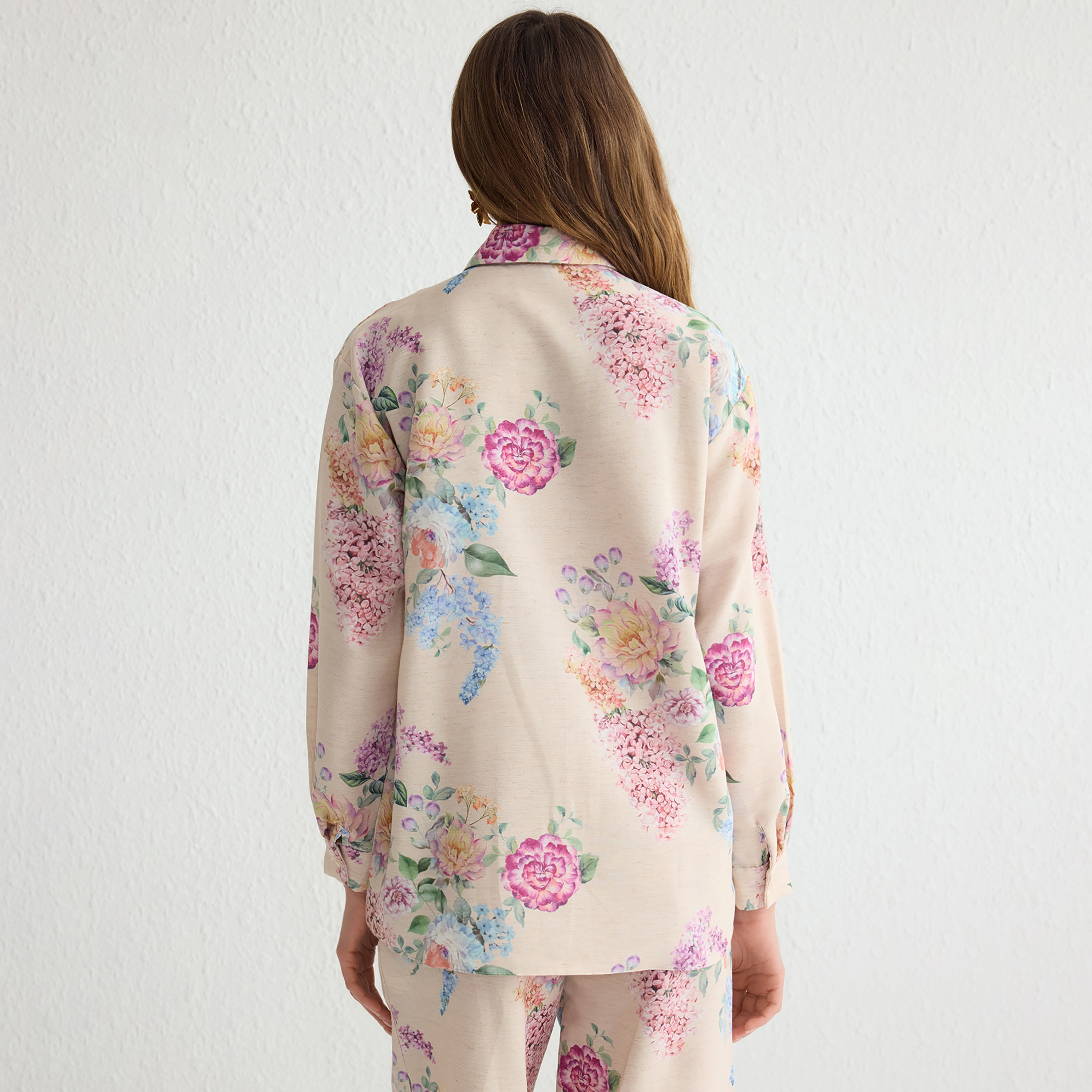 Trendyol Modest Multicolor Floral Print Collared Women's Shirt-women-clothing-shirtsandblouses-shirts-image-3
