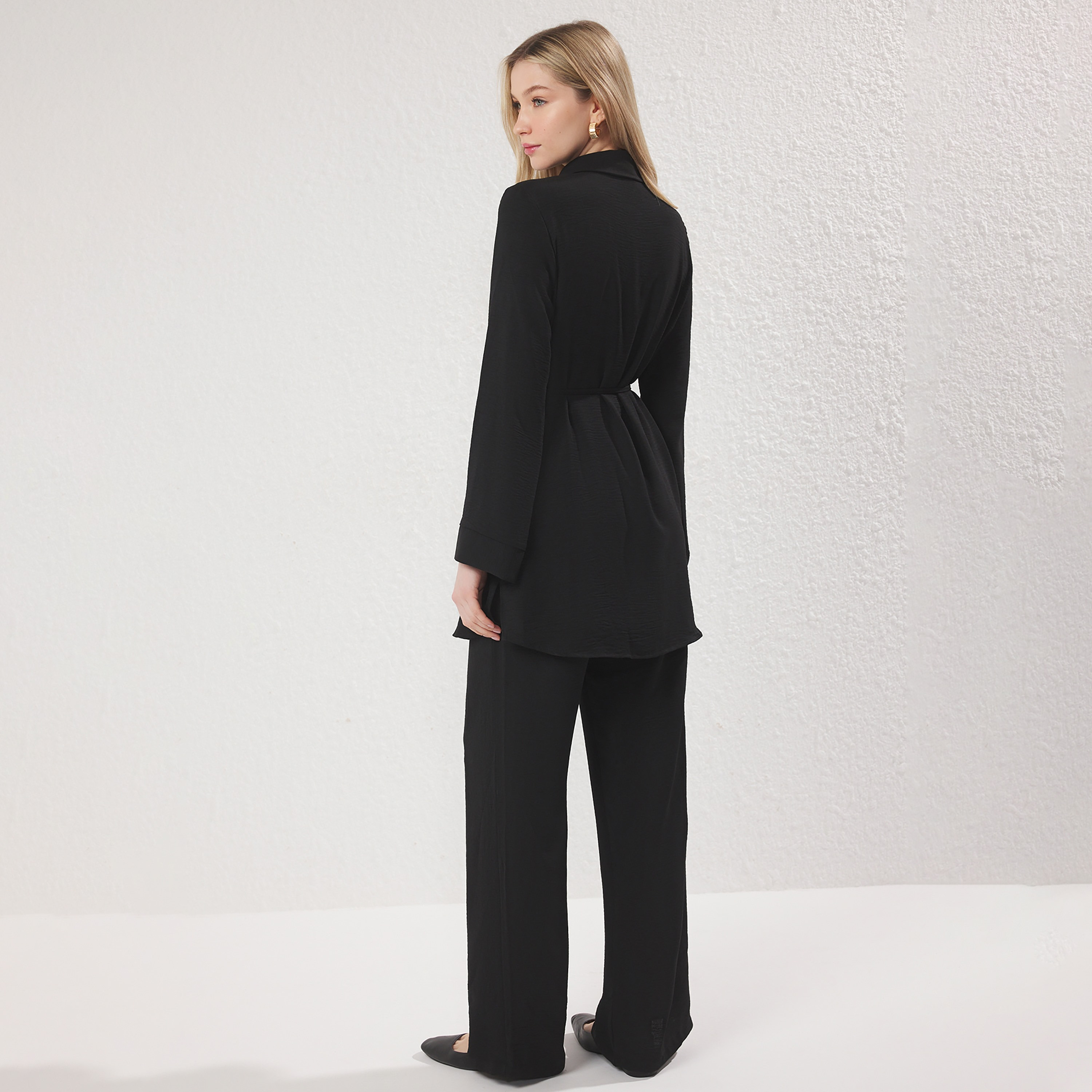 Modest Green Aerobin Collared Women's Shirt & Trousers Set-women-clothing-coordsets-image-4