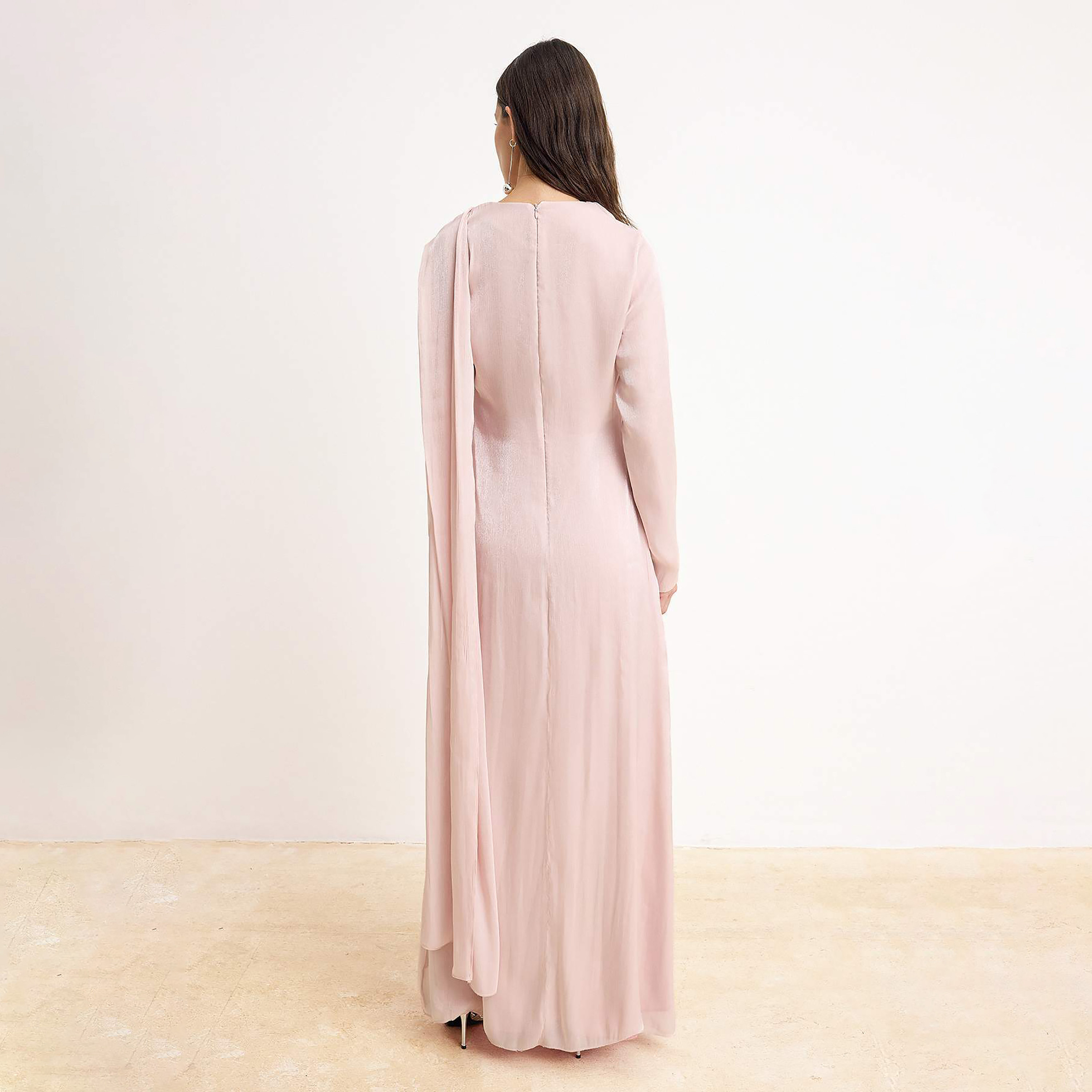 Modest Pink Column Evening Women's Maxi Dress-women-clothing-dresses-image-3