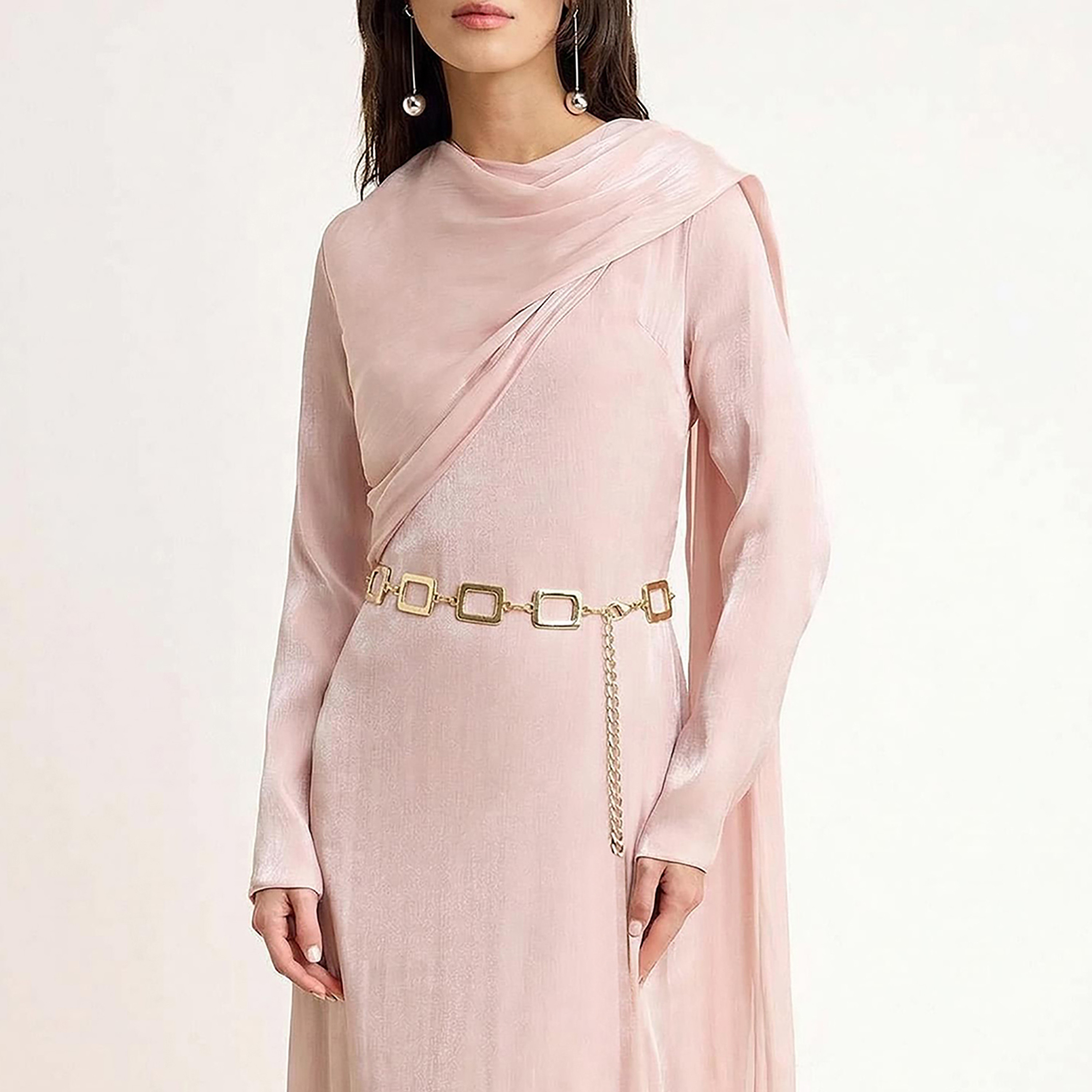 Modest Pink Column Evening Women's Maxi Dress-women-clothing-dresses-image-4