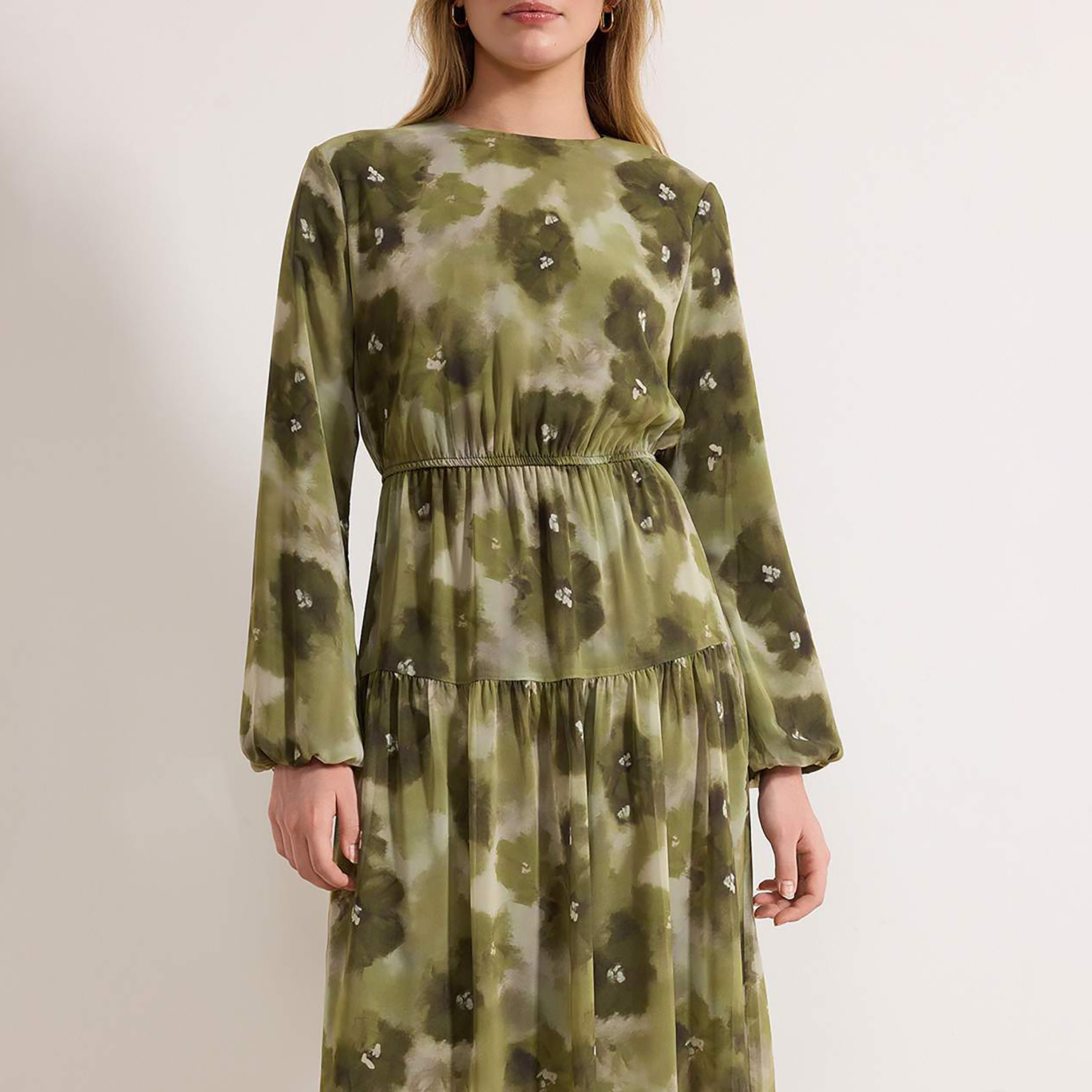 Trendyol Modest Green Abstract Floral Chiffon Women's Maxi Dress-women-clothing-dresses-image-4