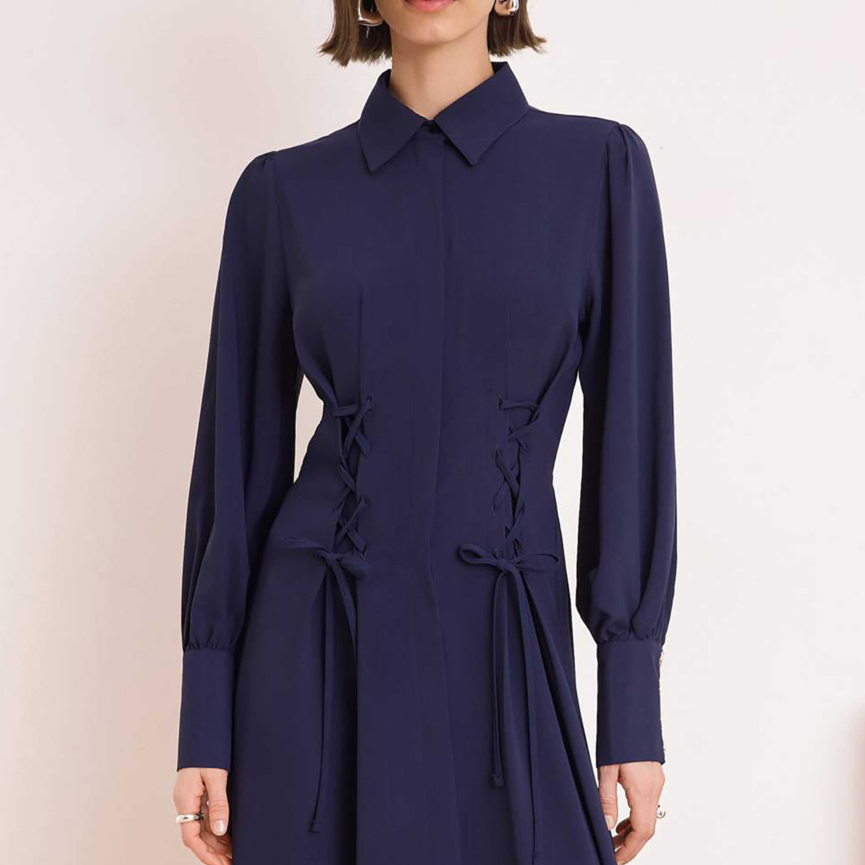Trendyol Modest Collared Bishop Sleeves Women's Maxi Shirt Dress-women-clothing-dresses-image-4