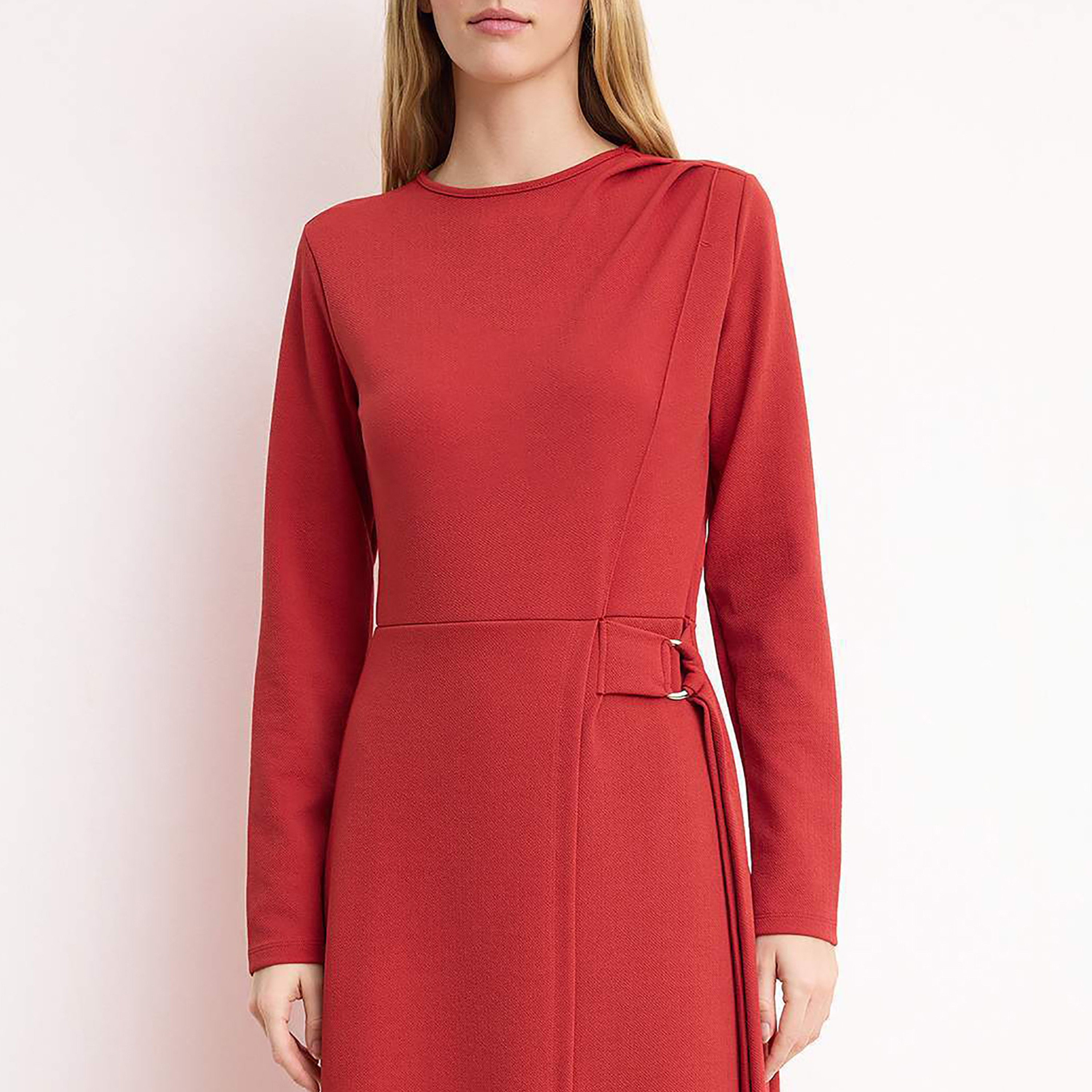 Trendyol Modest Crepe Fitted Sleeves Fit & Flared Women's Maxi Dress-women-clothing-dresses-image-4