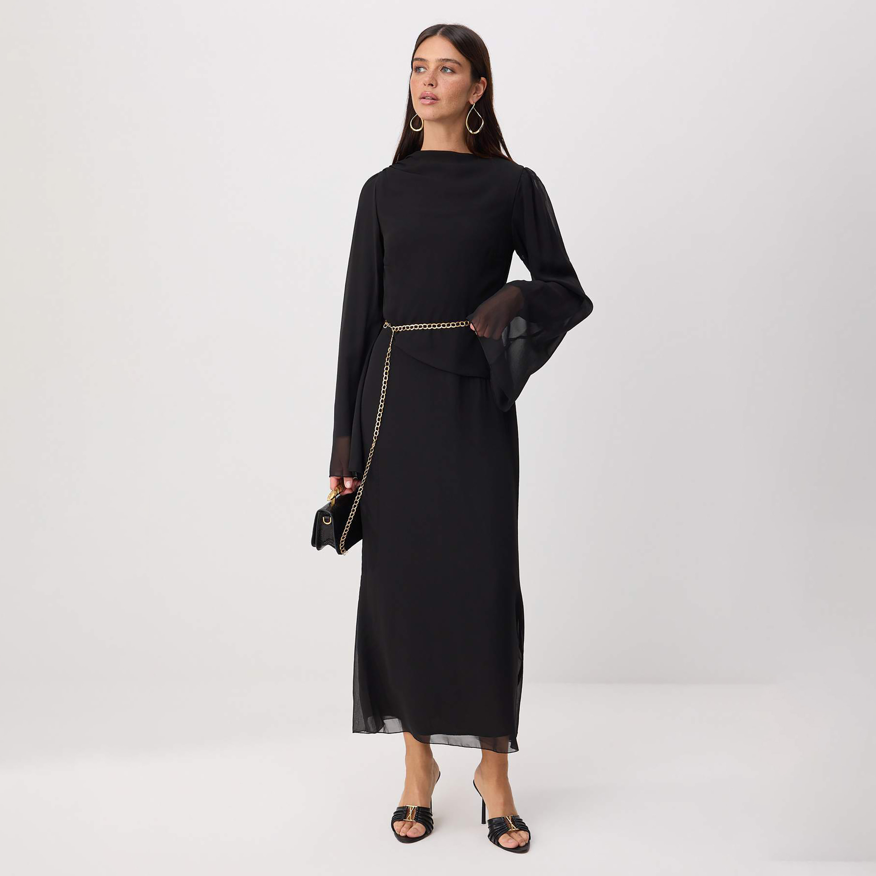 Trendyol Modest Silk Chiffon Sheath Women's Maxi Dress-women-clothing-dresses-image-1