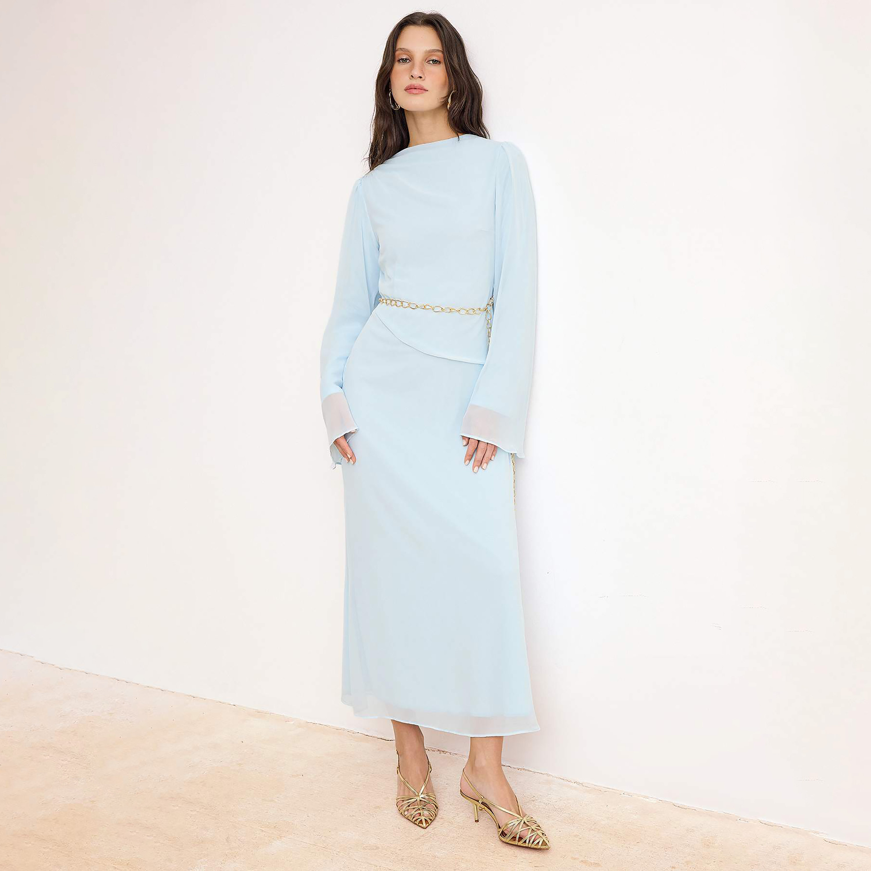Trendyol Modest Silk Chiffon Sheath Women's Maxi Dress-women-clothing-dresses-image-2