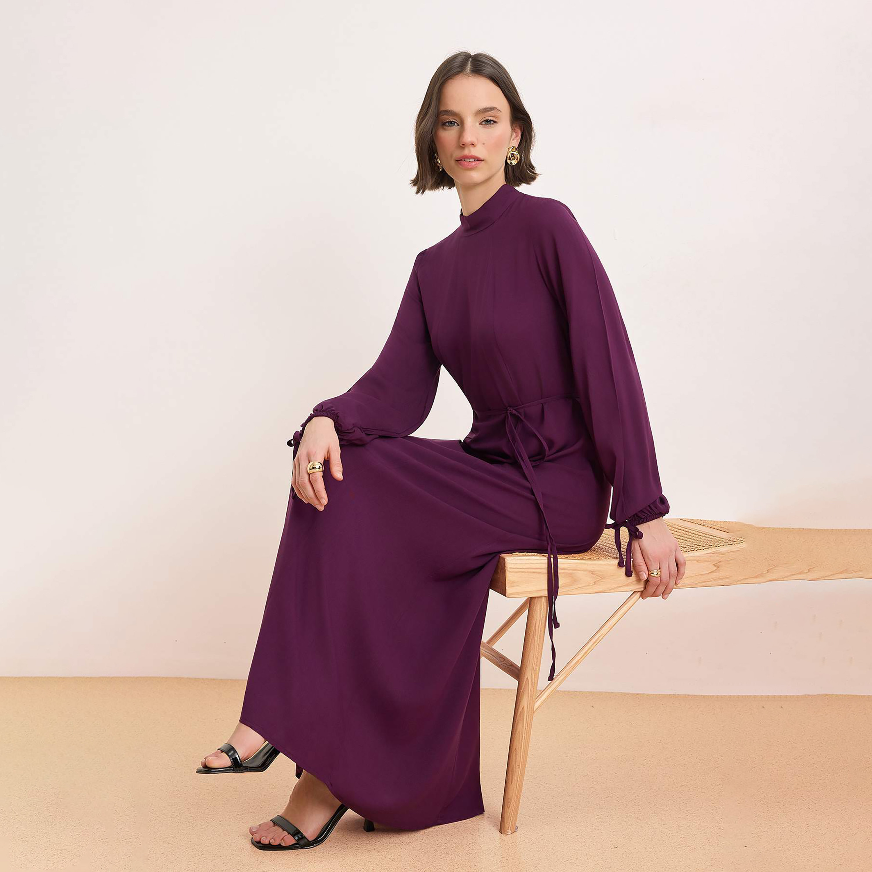 Trendyol Modest Purple High Neck Evening Women's Maxi Dress-women-clothing-dresses-image-2