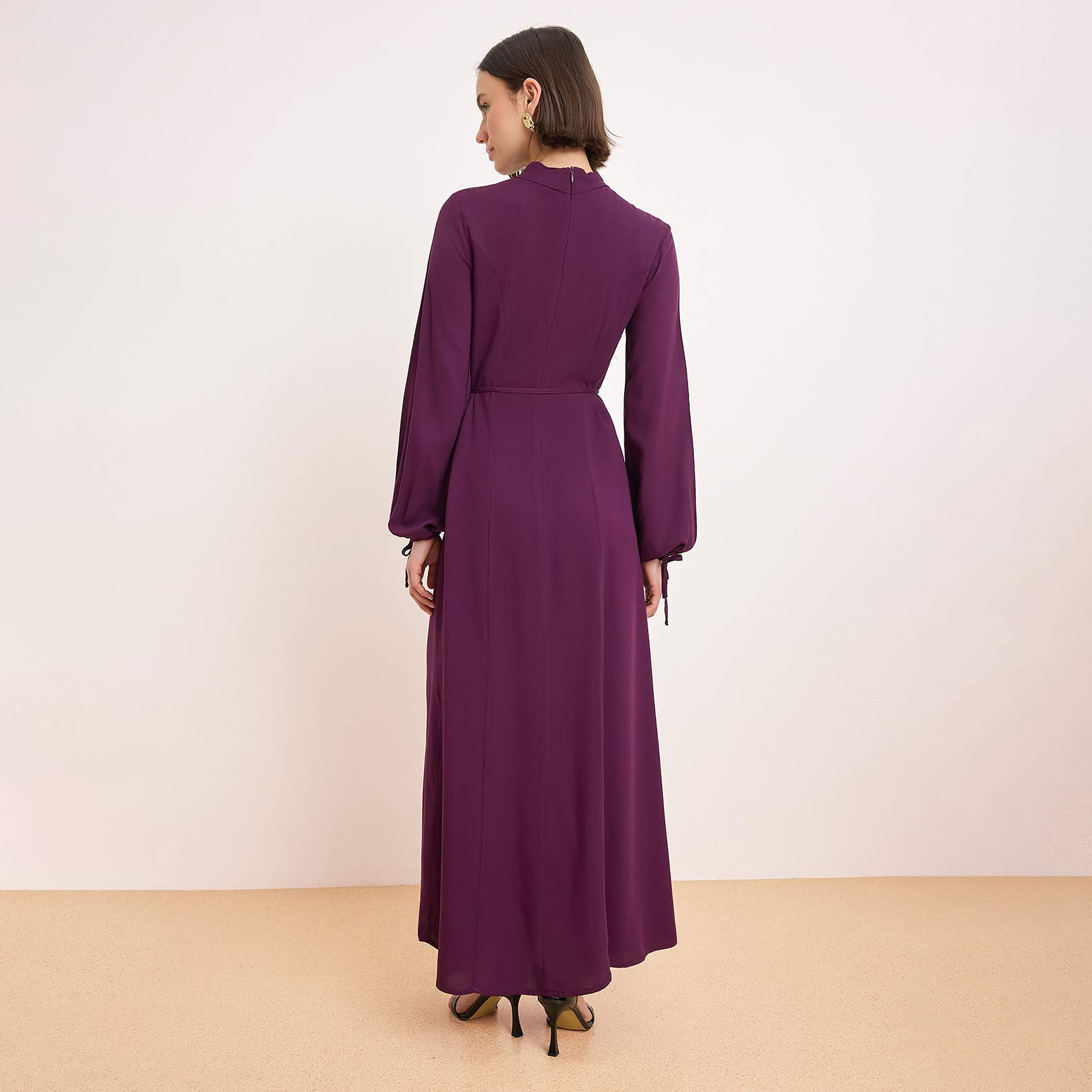 Trendyol Modest Purple High Neck Evening Women's Maxi Dress-women-clothing-dresses-image-3