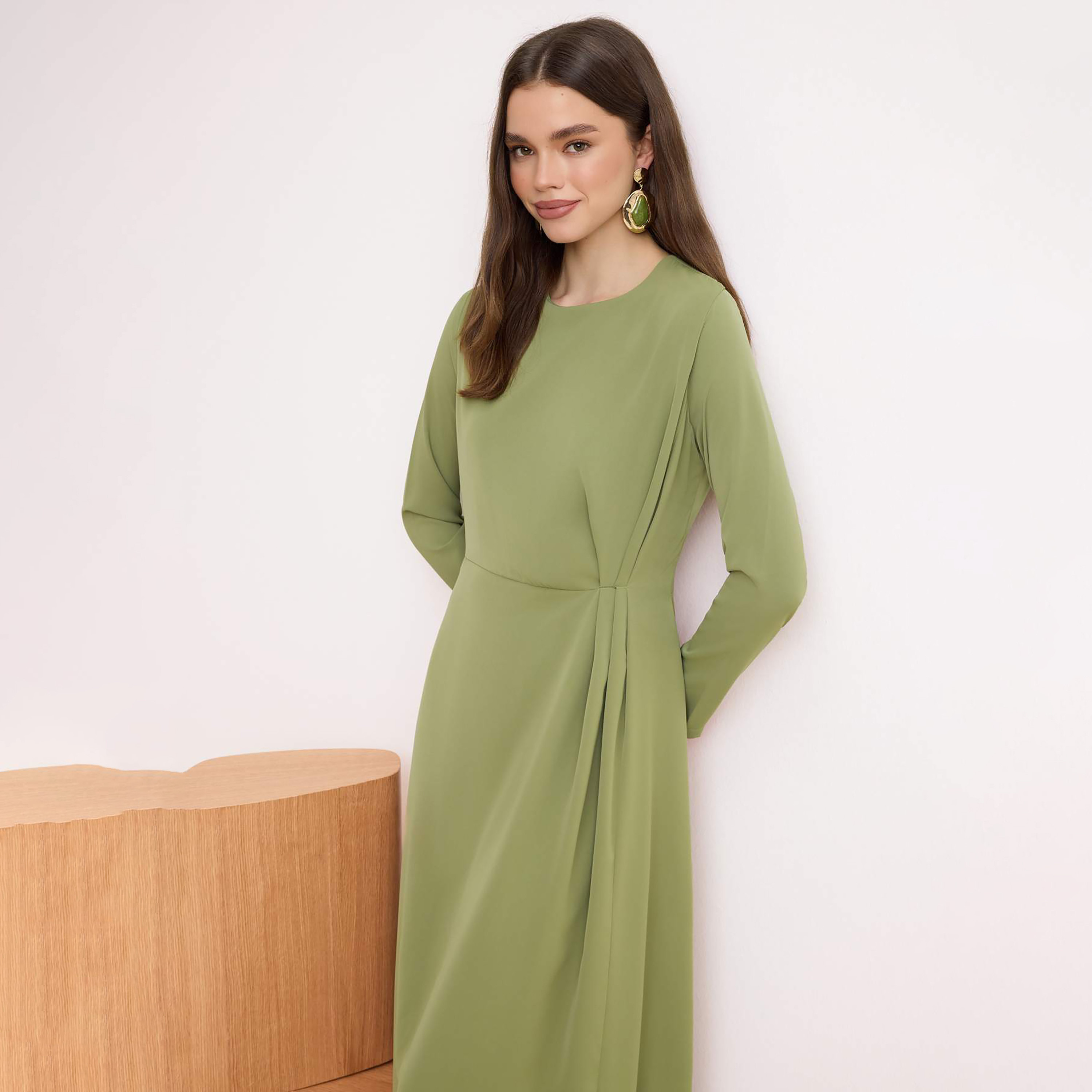 Trendyol Modest Green Women's Maxi Dress-women-clothing-dresses-image-2