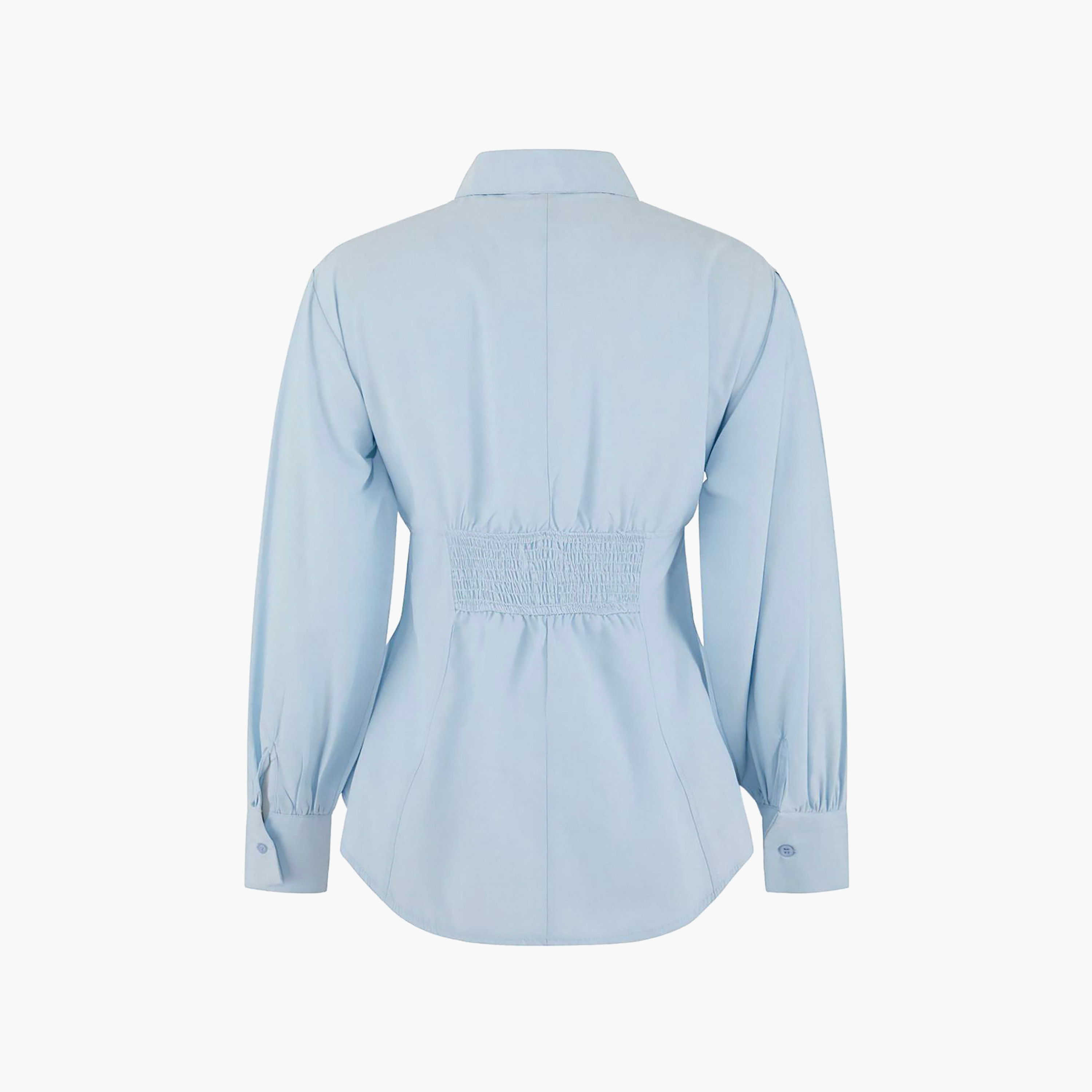 قميص حريمي محتشم بياقة مدببة وأكمام منتفخة من ترينديول-women-clothing-shirtsandblouses-shirts-image-5