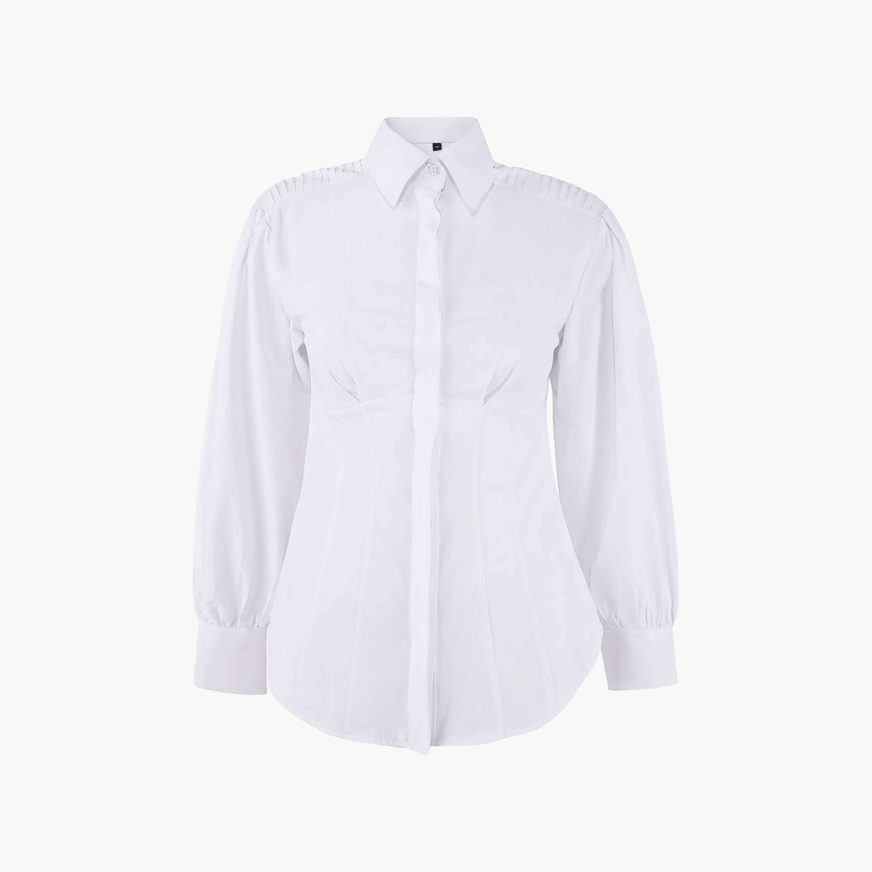 قميص حريمي محتشم بياقة مدببة وأكمام منتفخة من ترينديول-women-clothing-shirtsandblouses-shirts-image-3