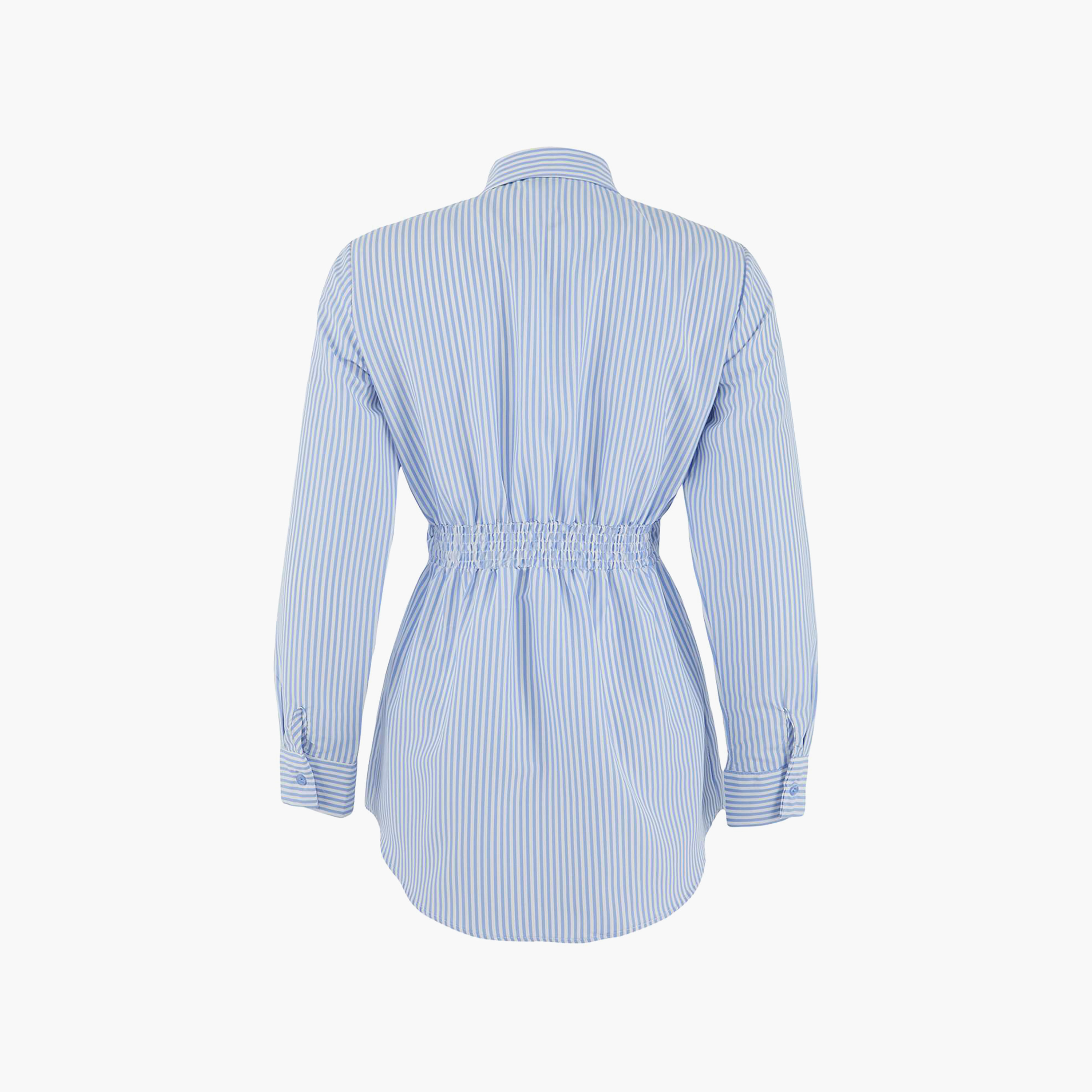 قميص حريمي أزرق مخطط بياقة من ترينديول مودست-women-clothing-shirtsandblouses-shirts-image-6
