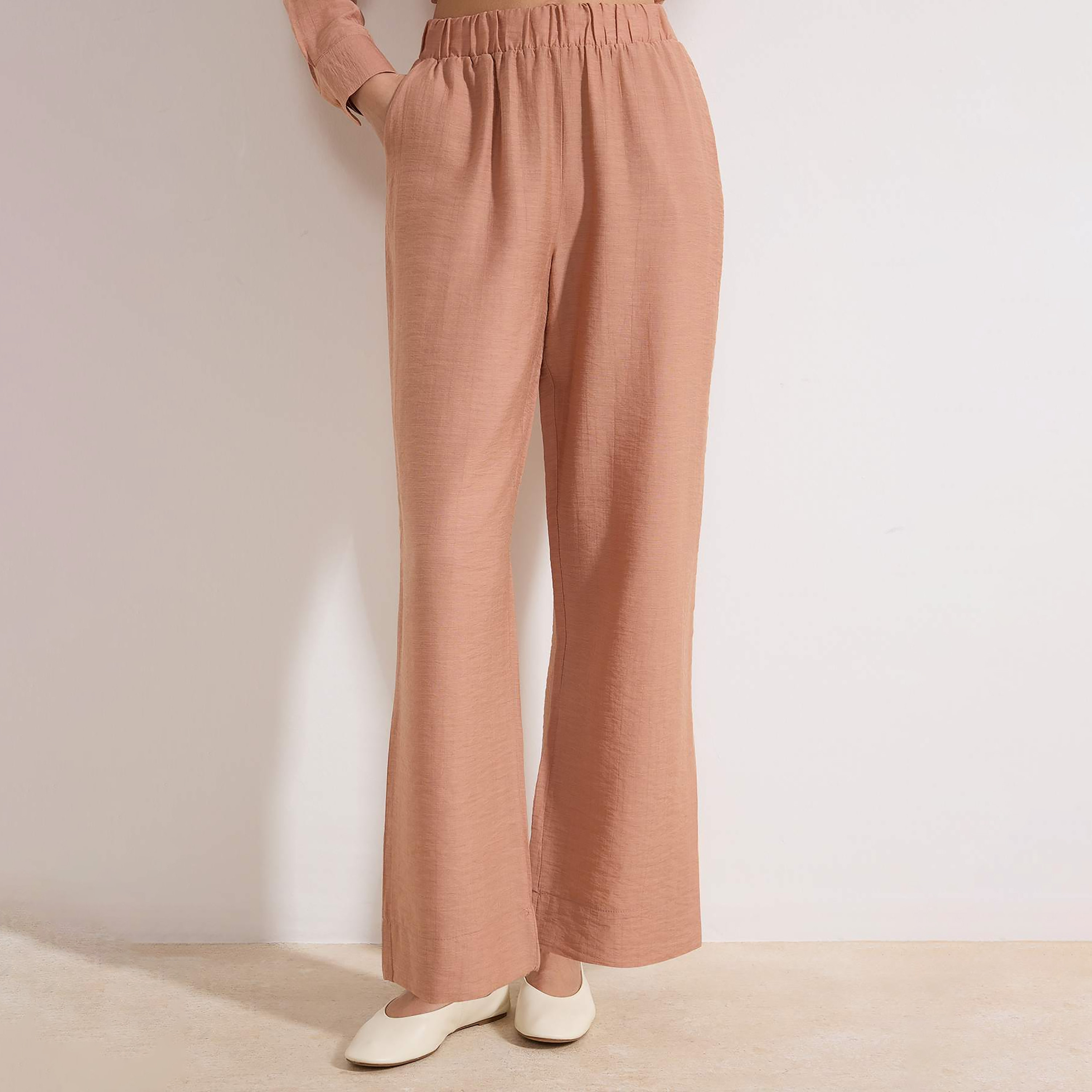 Trendyol Modest Peach Collared Women's Shirt & Pants Set-women-clothing-coordsets-image-4