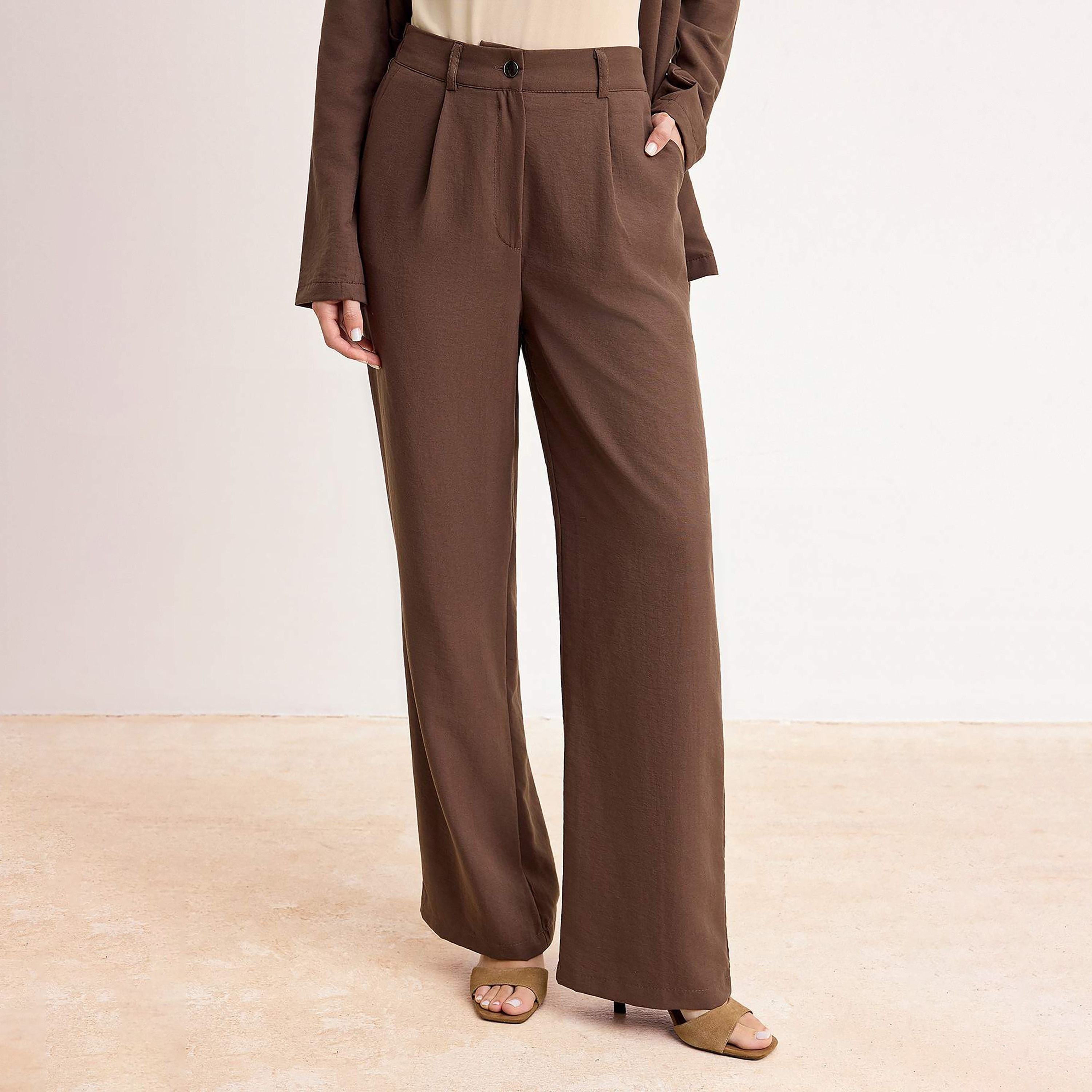 Trendyol Modest Brown Women's Tunic & Trousers Set-women-clothing-coordsets-image-4
