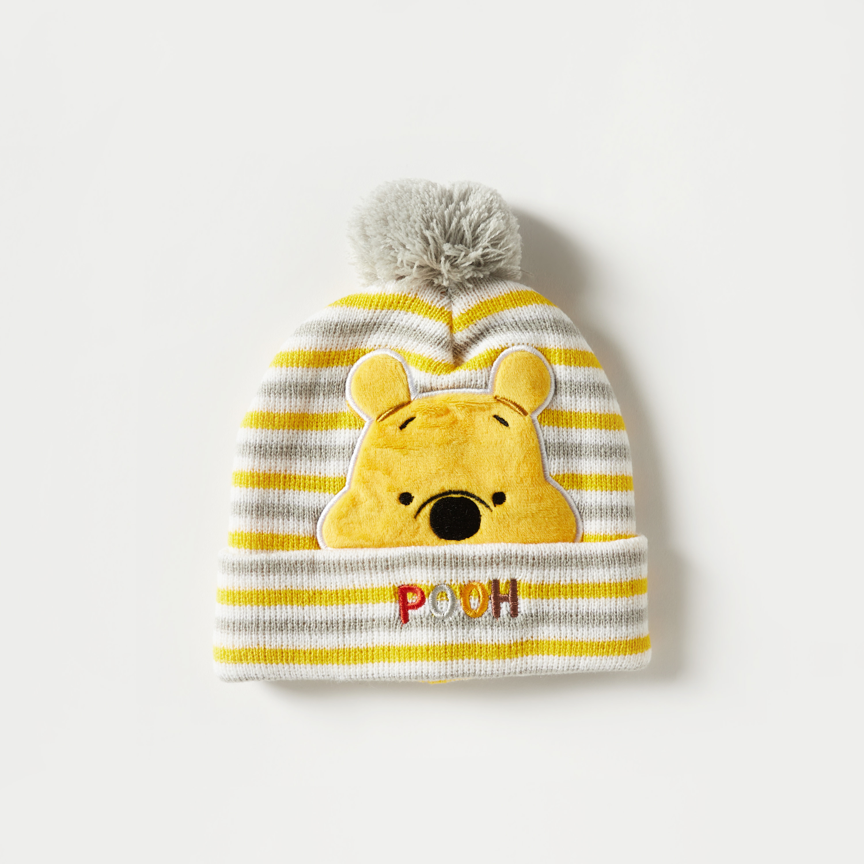 كاب بيني بتطريز ويني ذي بو وزينة كرات بوم بوم من ديزني-baby-boys-accessories-caps-image-1