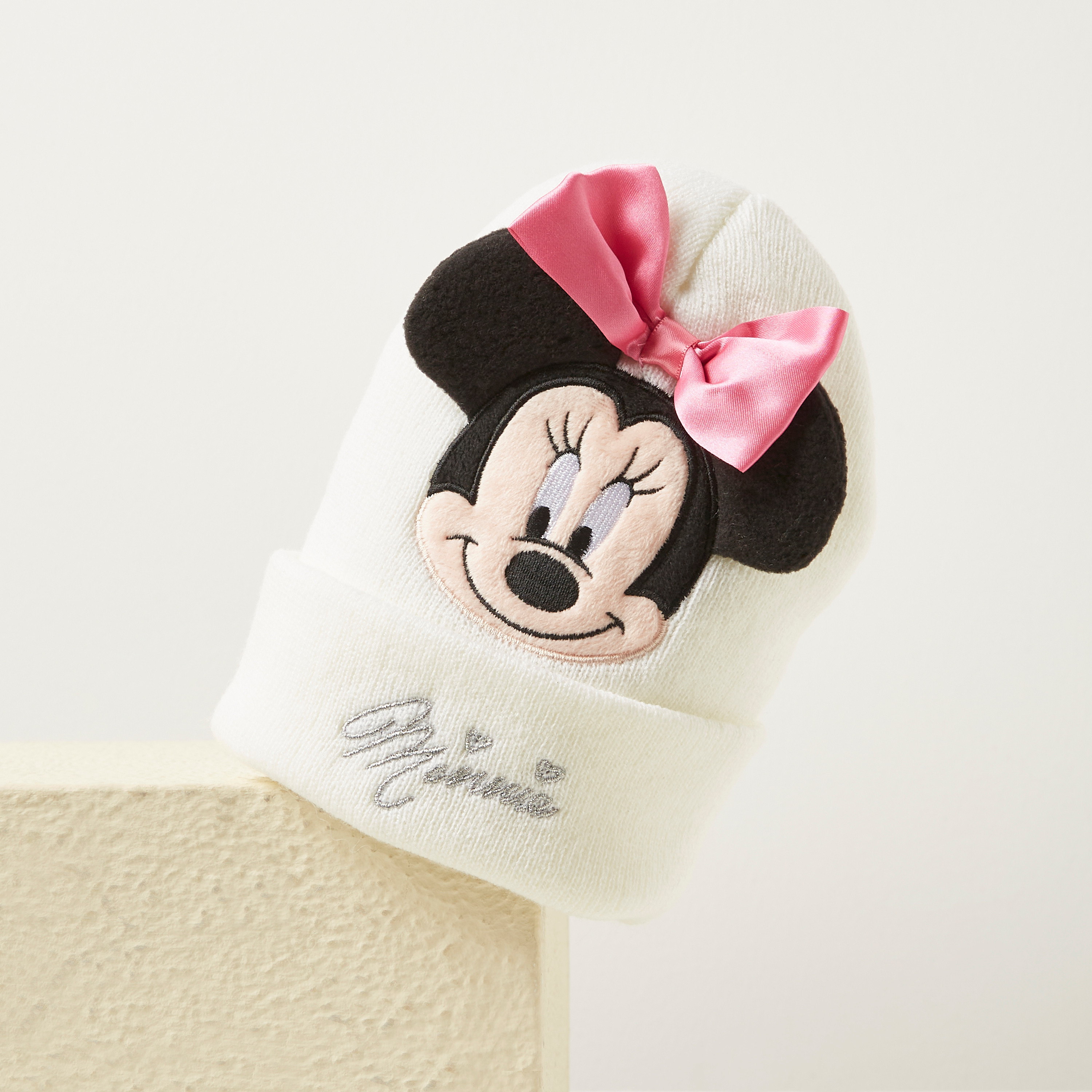 Disney Minnie Mouse Bow Applique Beanie Cap-baby-girls-accessories-caps-image-2