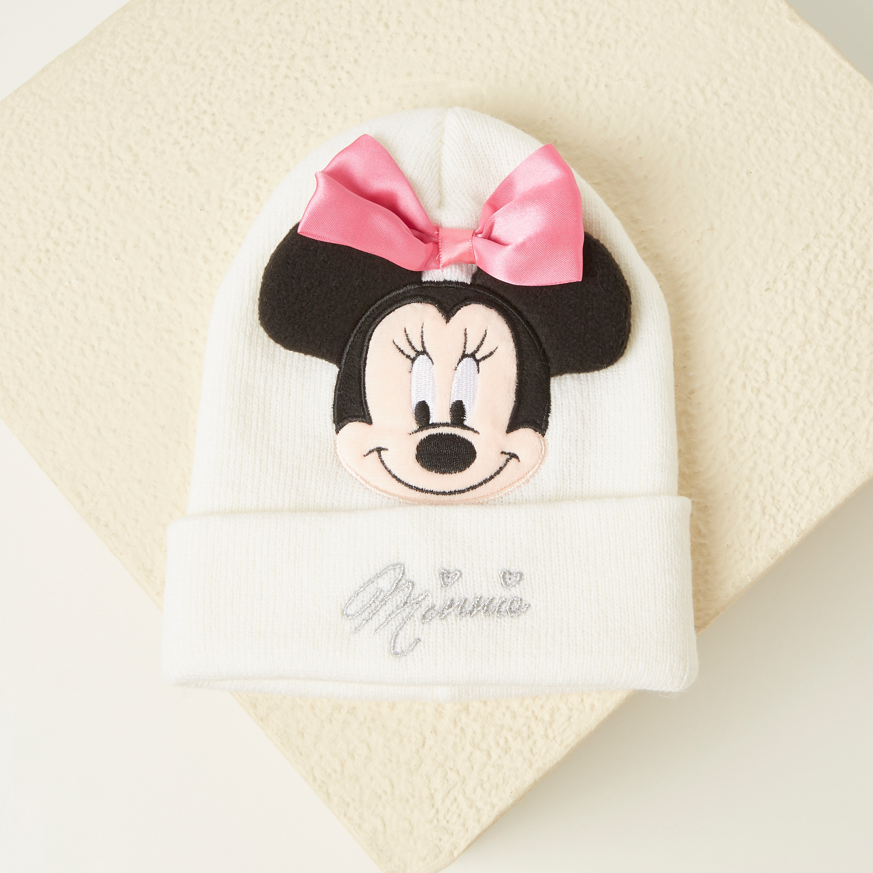 Disney Minnie Mouse Bow Applique Beanie Cap-baby-girls-accessories-caps-image-3