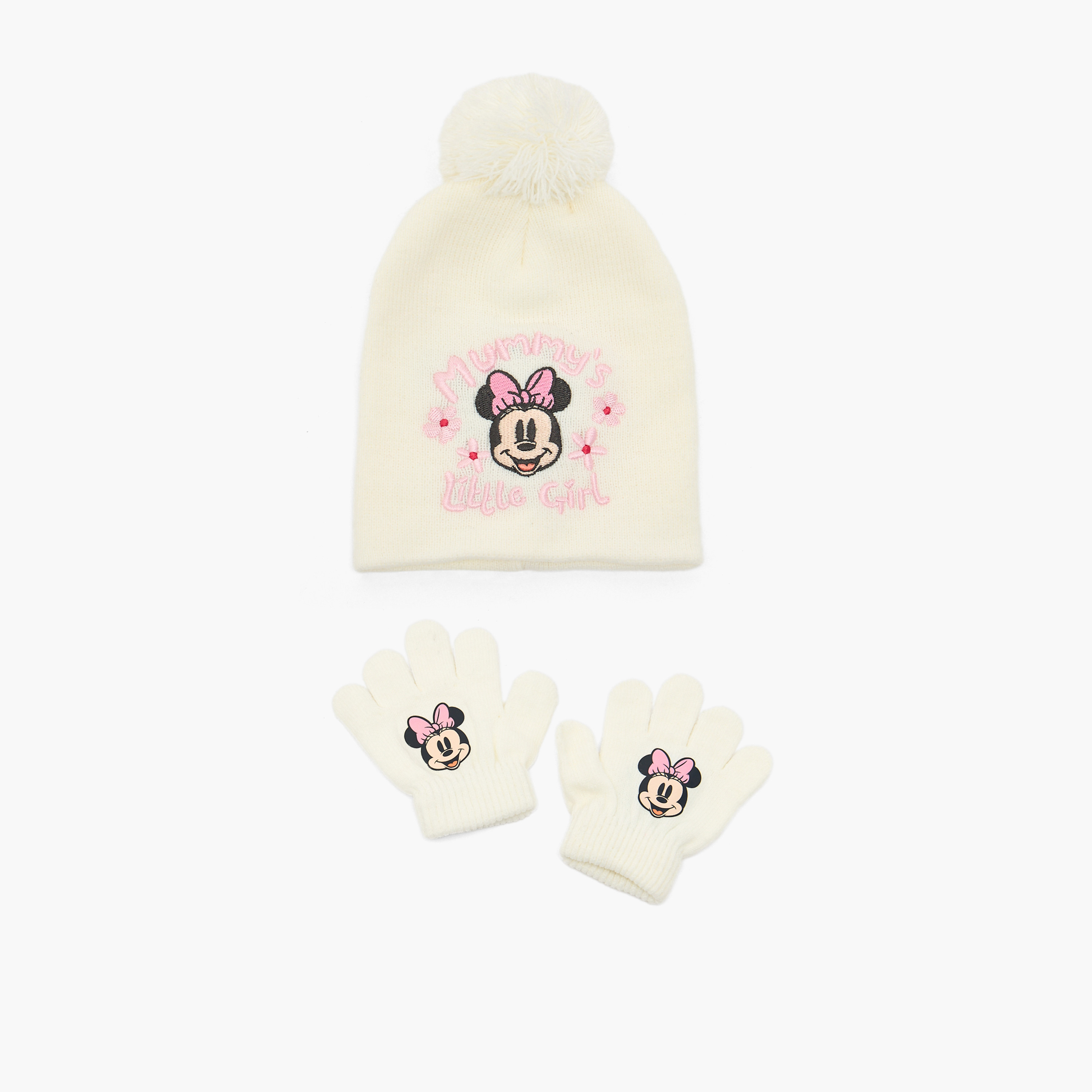 Disney Cap and Gloves with Minnie Mouse Embroidery-baby-girls-accessories-caps-image-1