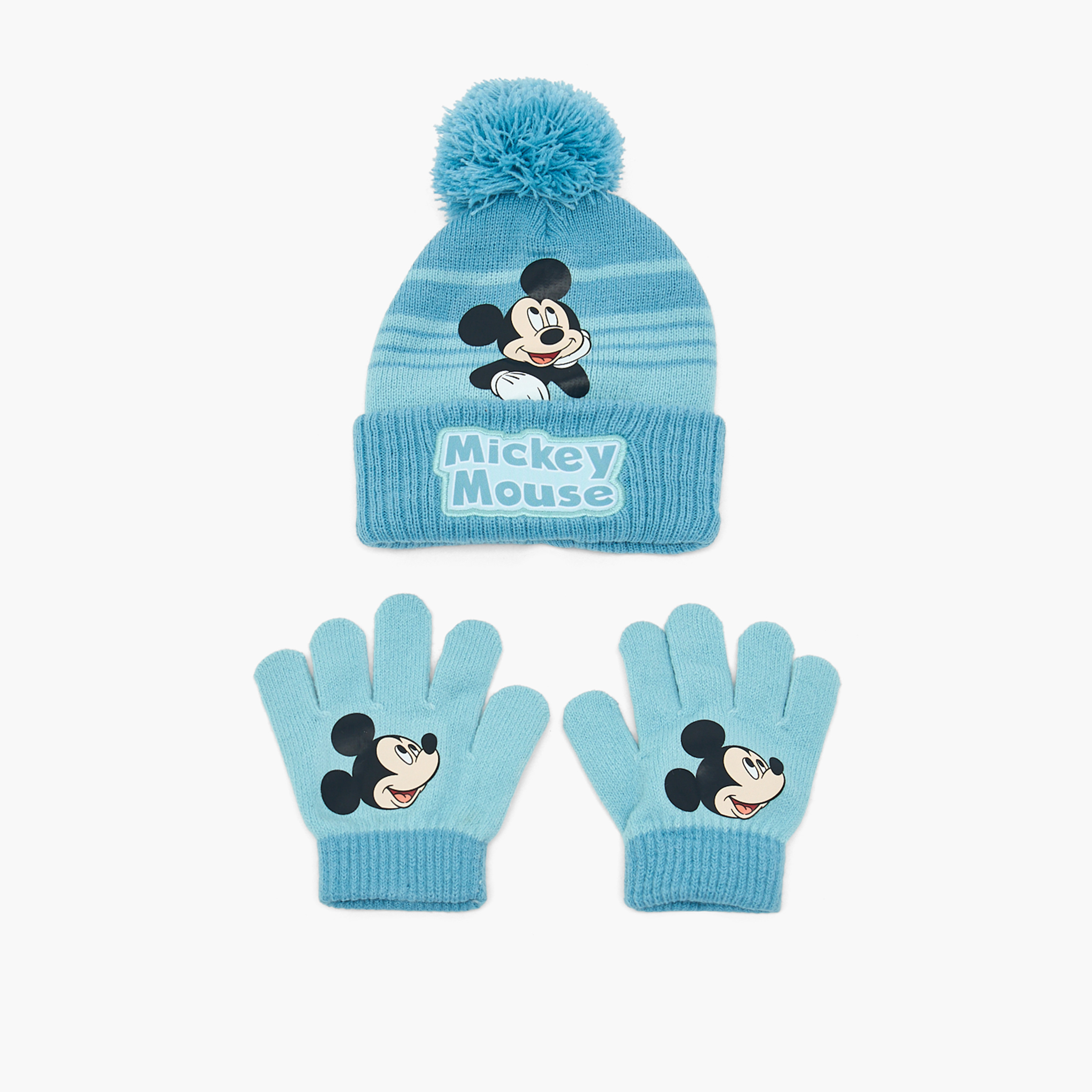 Disney Cap and Gloves with Mickey Mouse Print-baby-boys-accessories-caps-image-1