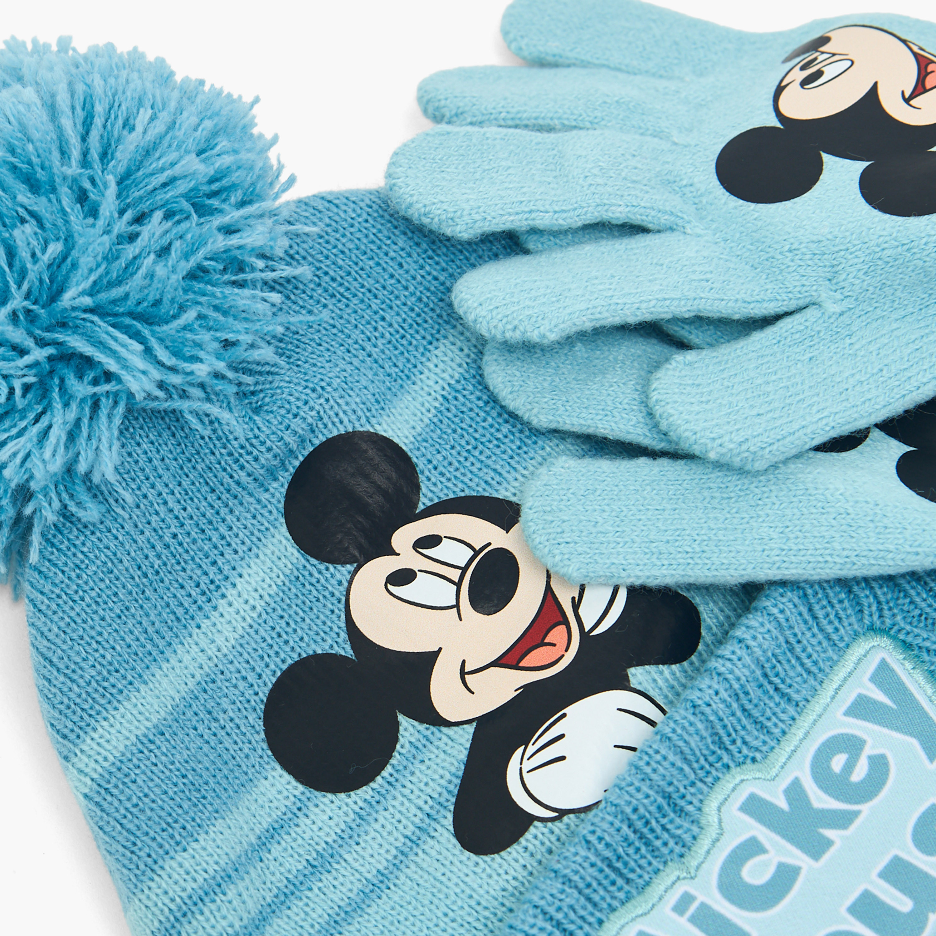Disney Cap and Gloves with Mickey Mouse Print-baby-boys-accessories-caps-image-7