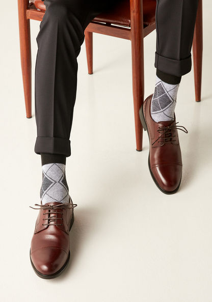 Duchini Men's Solid Derby Shoes with Lace-Up Closure-Men%27s Formal Shoes-image-0