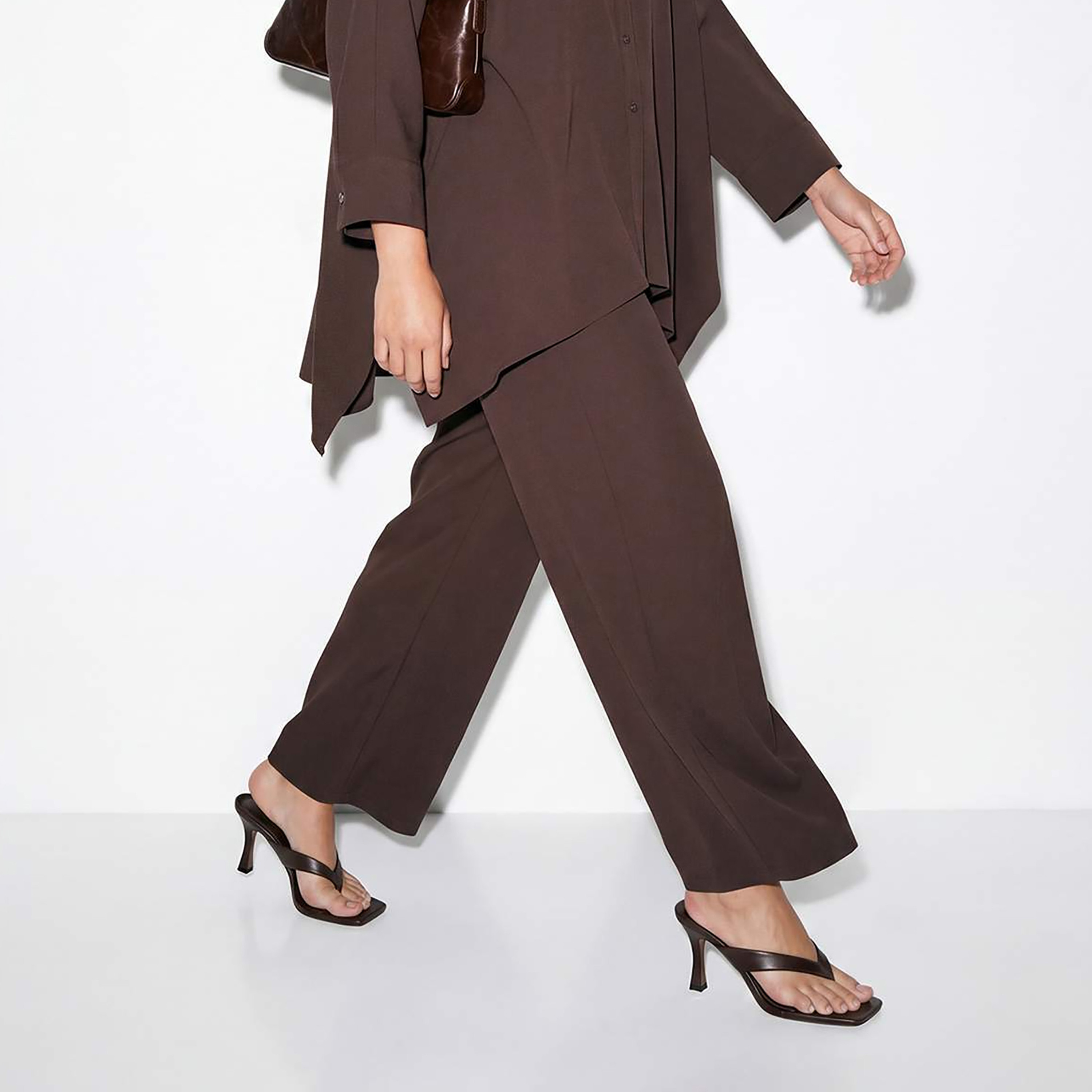 Trendyol Modest Mandarin Collar Dropped Sleeves Women's Shirt & Trousers Set-women-clothing-coordsets-image-3