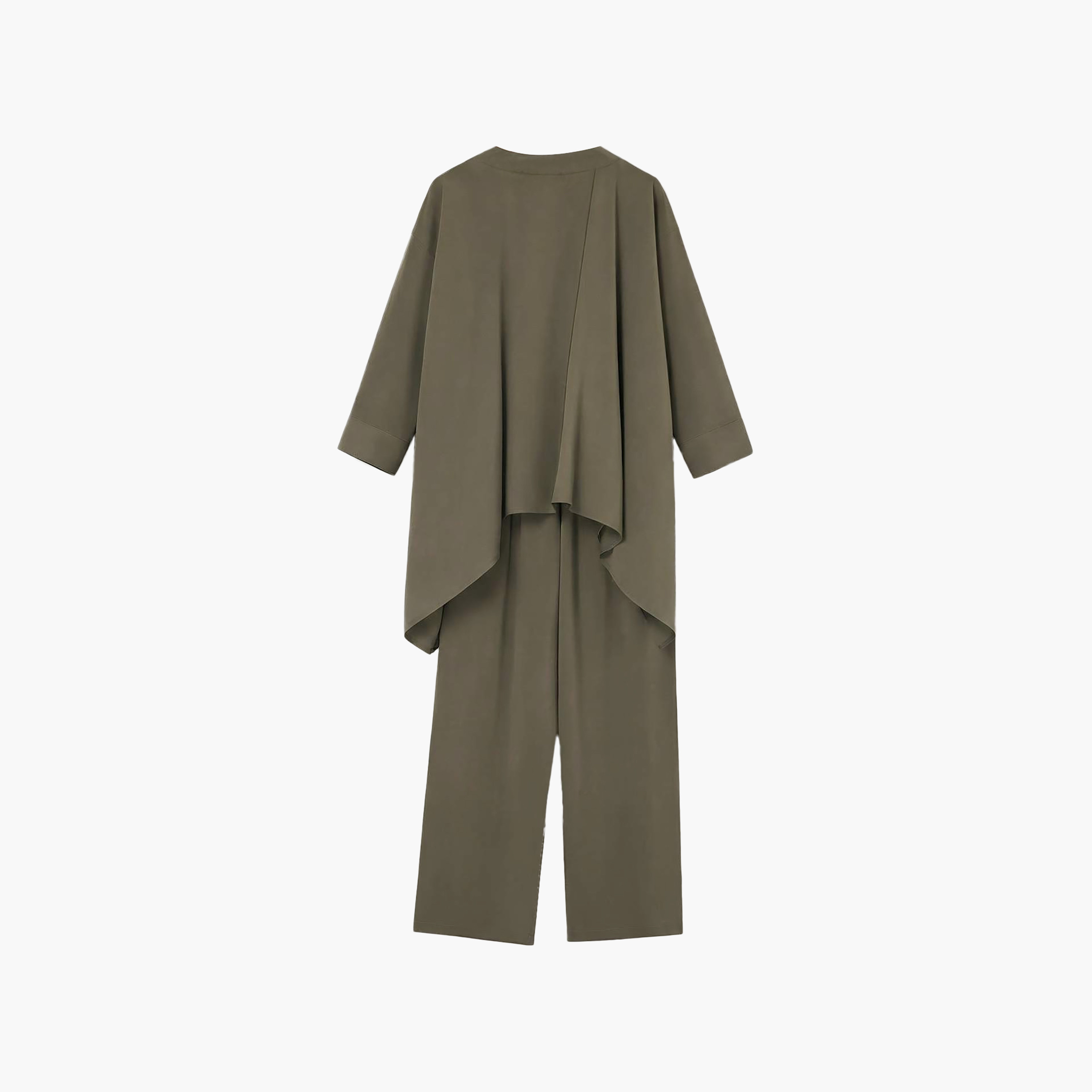 Trendyol Modest Mandarin Collar Dropped Sleeves Women's Shirt & Trousers Set-women-clothing-coordsets-image-5
