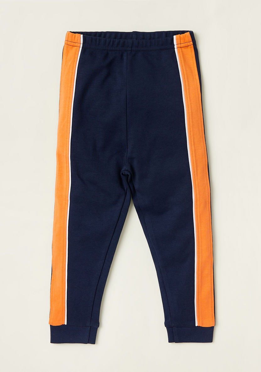 Juniors Coloublock Long Sleeves T-shirt and Full Length Pyjama Set-Pyjama Sets-image-2