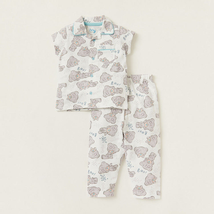 Carte Blanche Printed Shirt and Full Length Pyjama Set